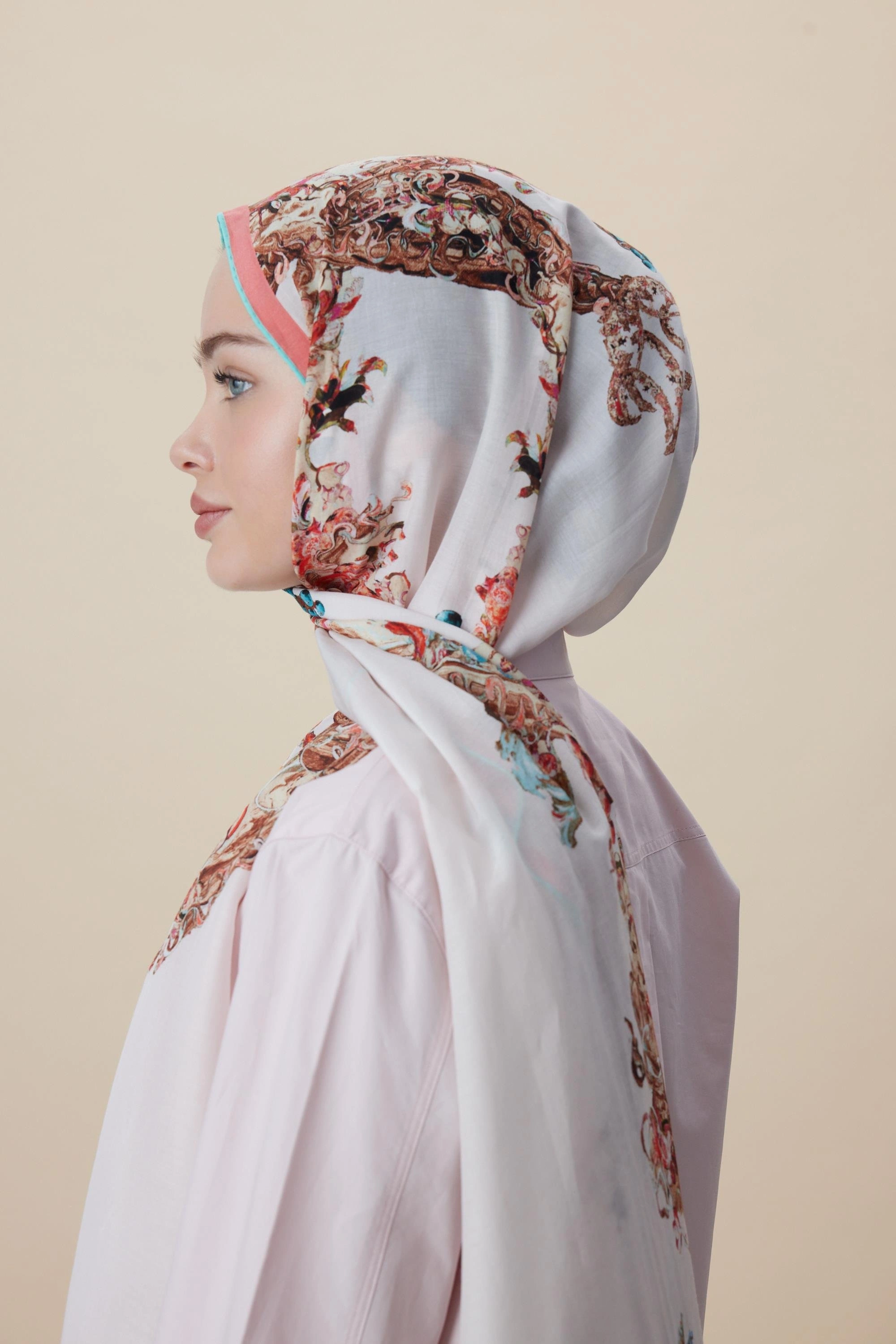 Maisa ŞEBNEM FLOŞ VİSKON ŞAL 70*190 CM - PUDRA PEMBE