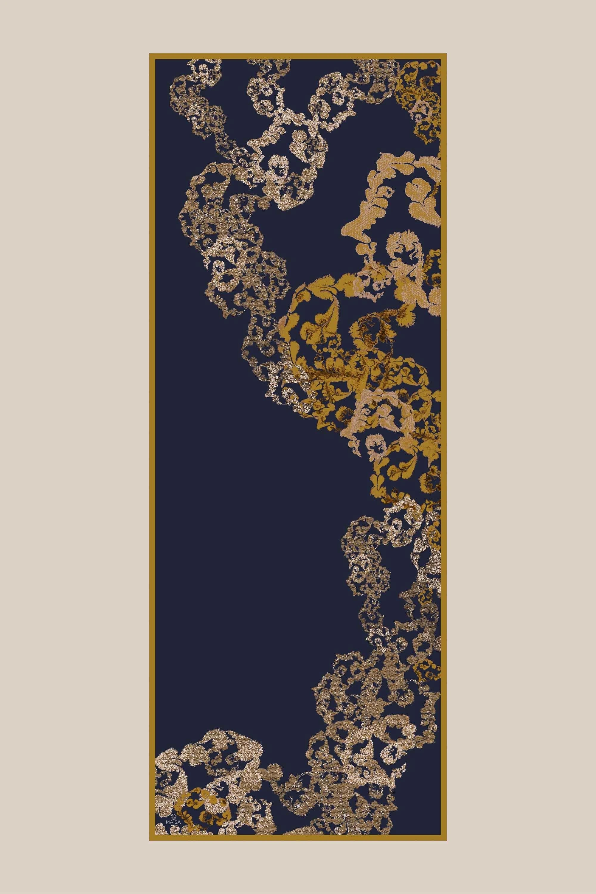 Maisa LAGÜN FLOŞ VİSKON ŞAL 70*190 CM - KOYU MAVİ