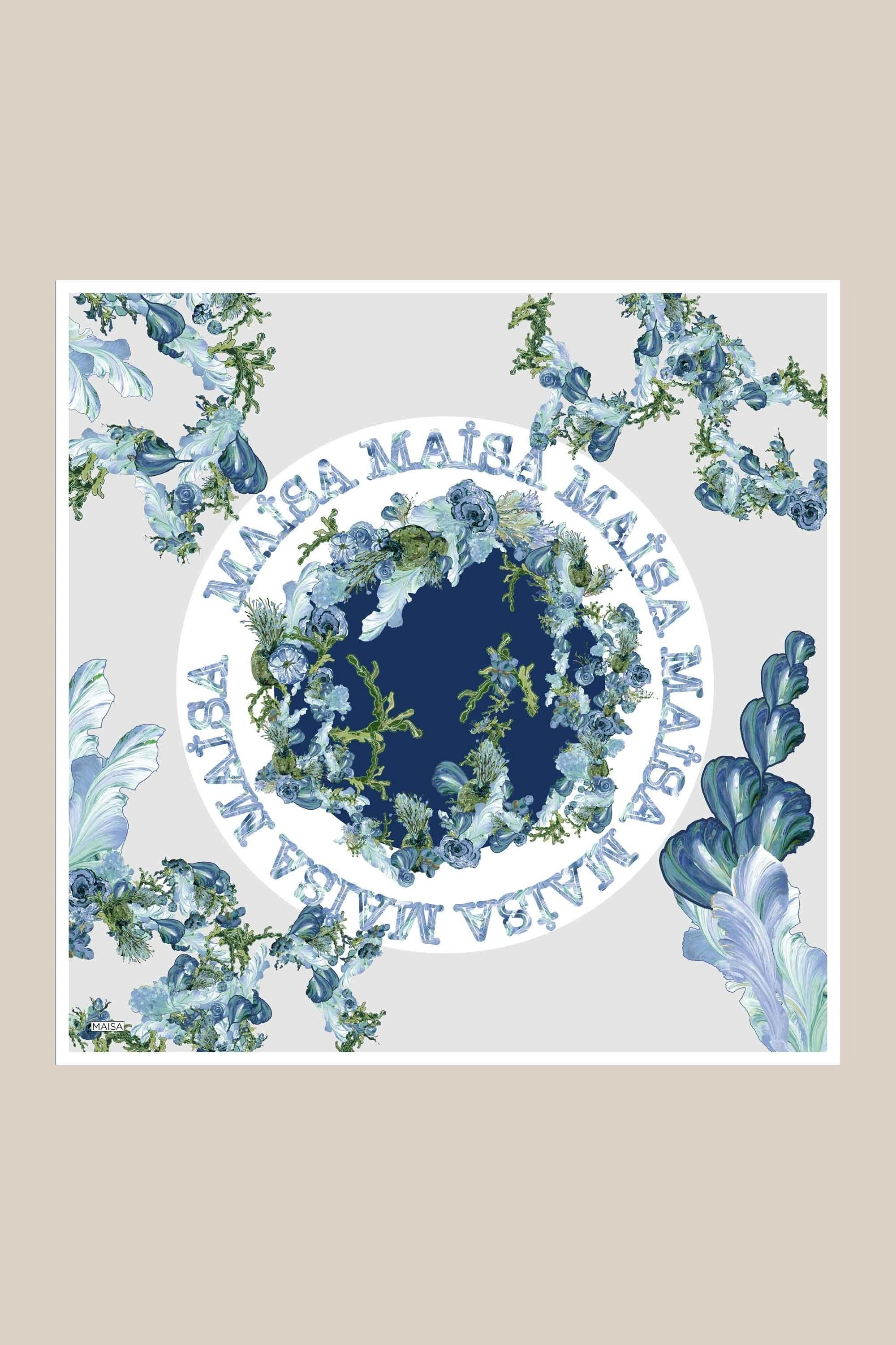 AHU TİVİL İPEK EŞARP 90*90 CM - PETROL MAVİ