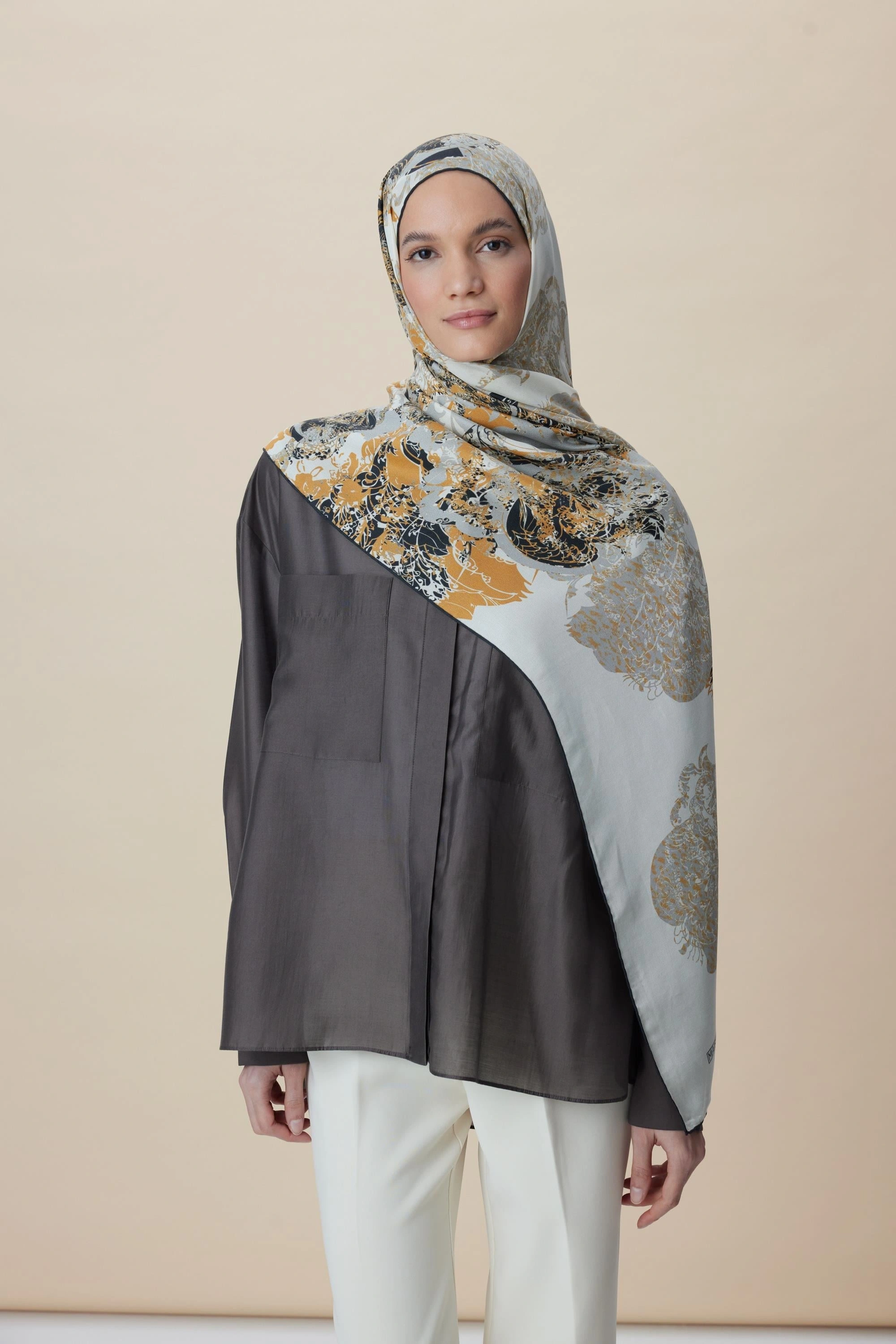 Maisa TUVANA PAMUK İPEK ŞAL 70*190 CM - TABA