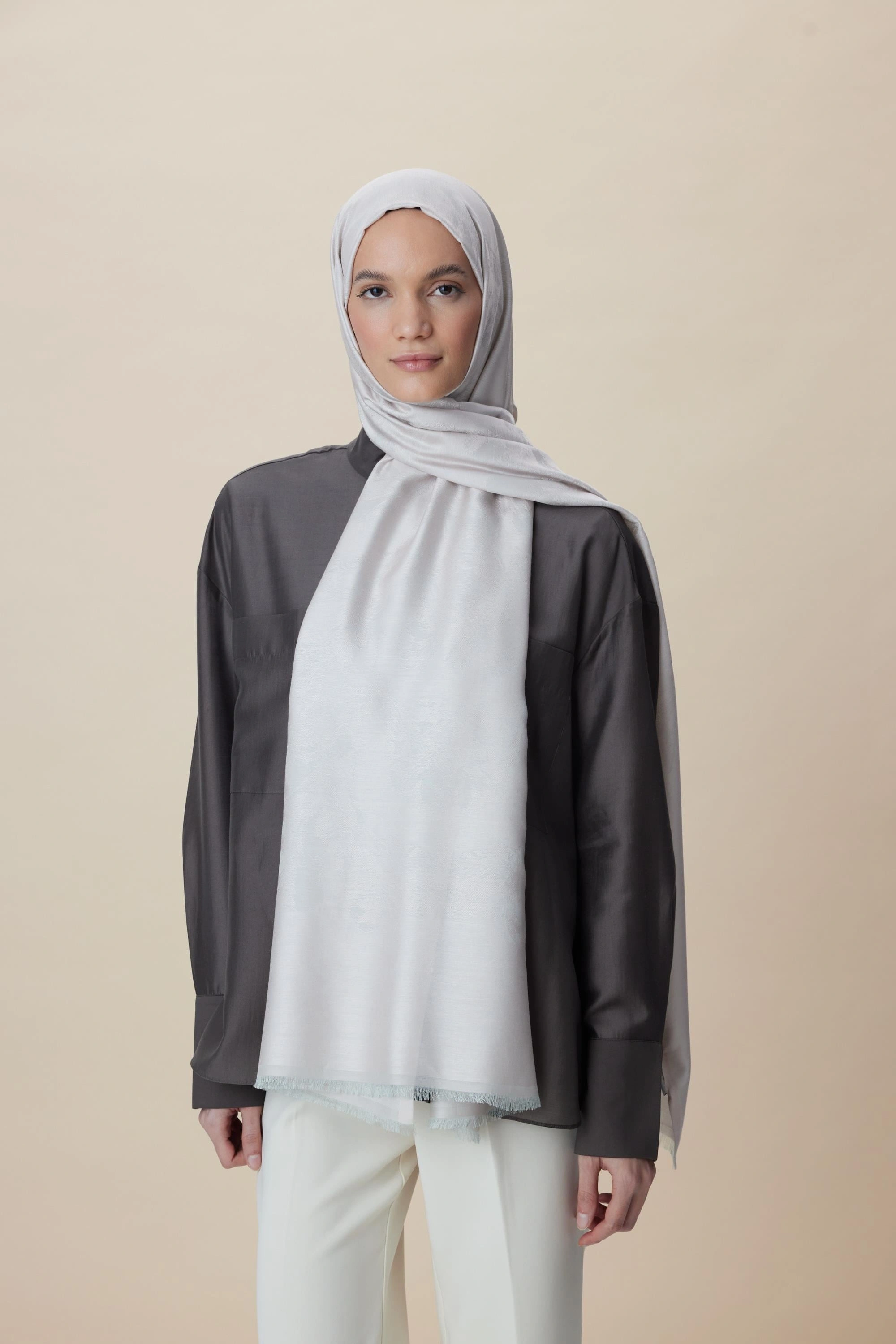 Maisa JADE MODAL İPEK JAKARLI ŞAL 70*200 CM - AÇIK PEMBE