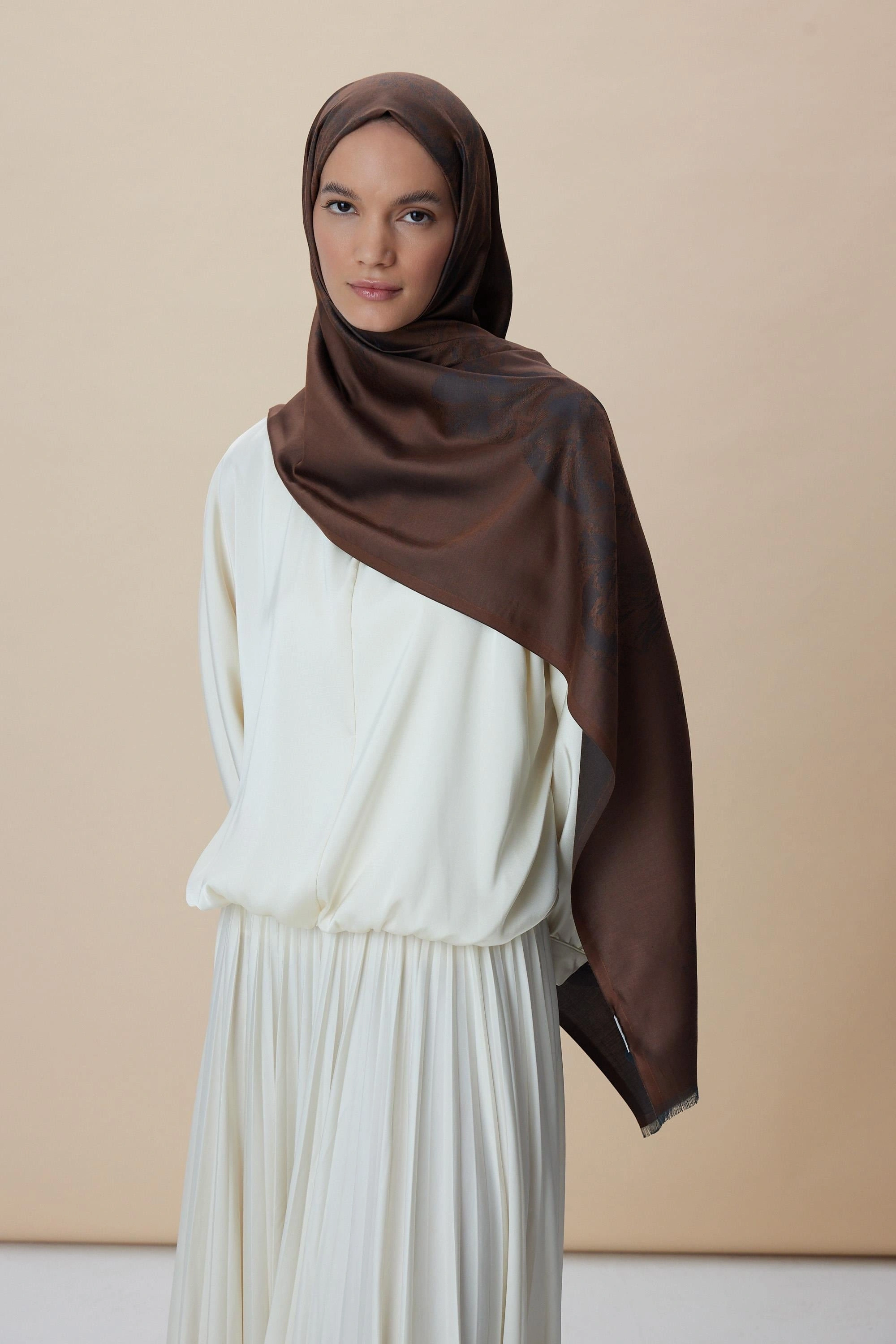 Maisa JADE MODAL İPEK JAKARLI ŞAL 70*200 CM - BAKIR