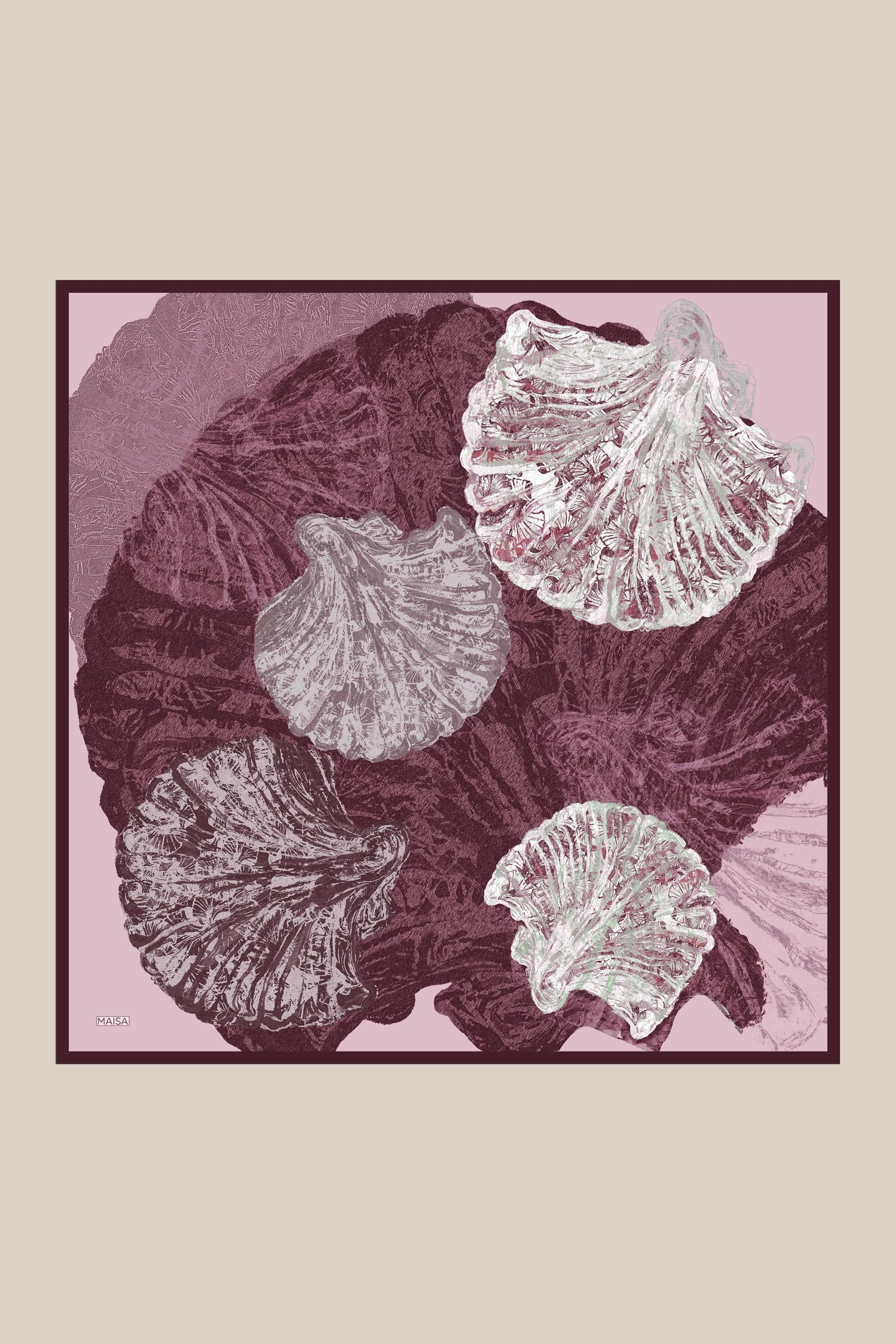 Maisa REVNAK TİVİL İPEK EŞARP 90*90 CM - MÜRDÜM