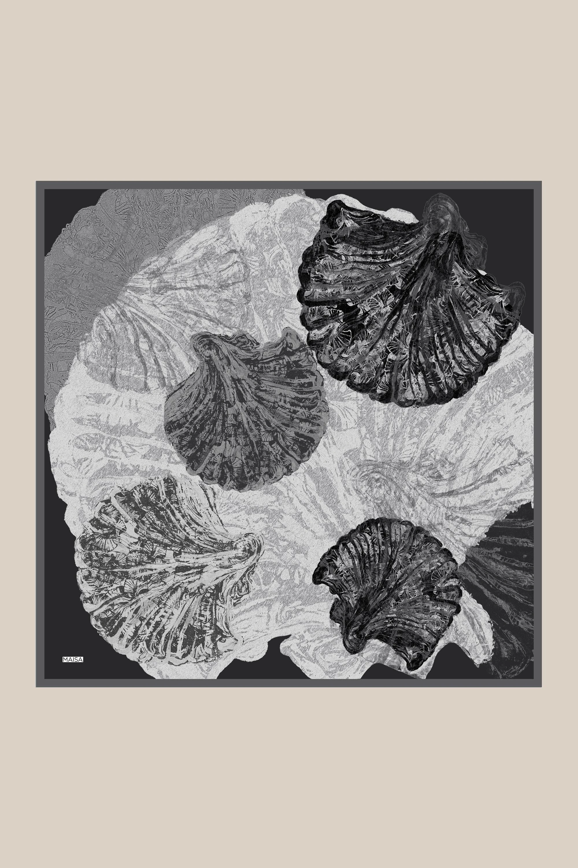 Maisa REVNAK TİVİL İPEK EŞARP 90*90 CM - ANTRASİT