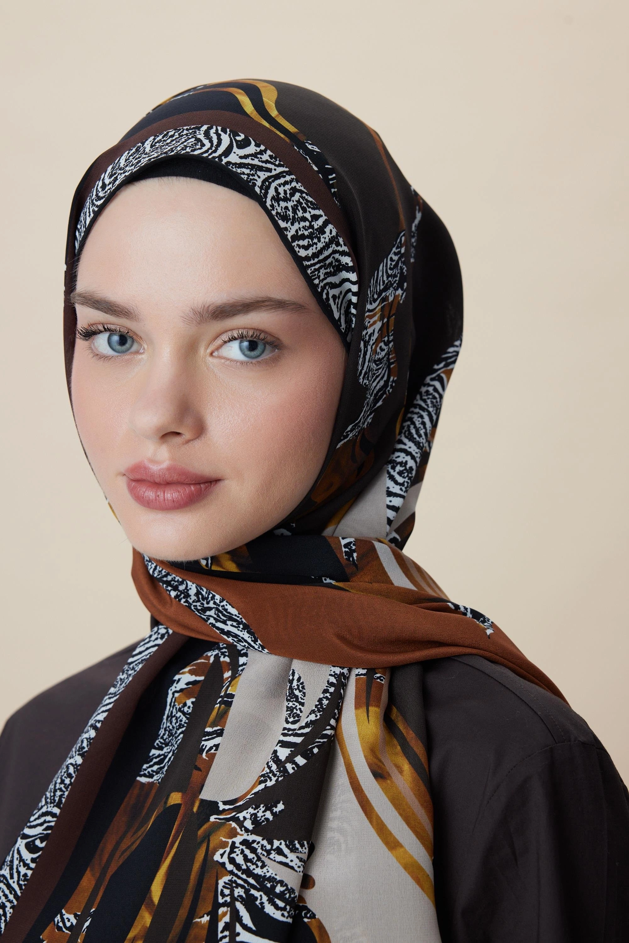 Maisa AYÇIL KREP İPEK ŞAL 70*190 CM - TABA