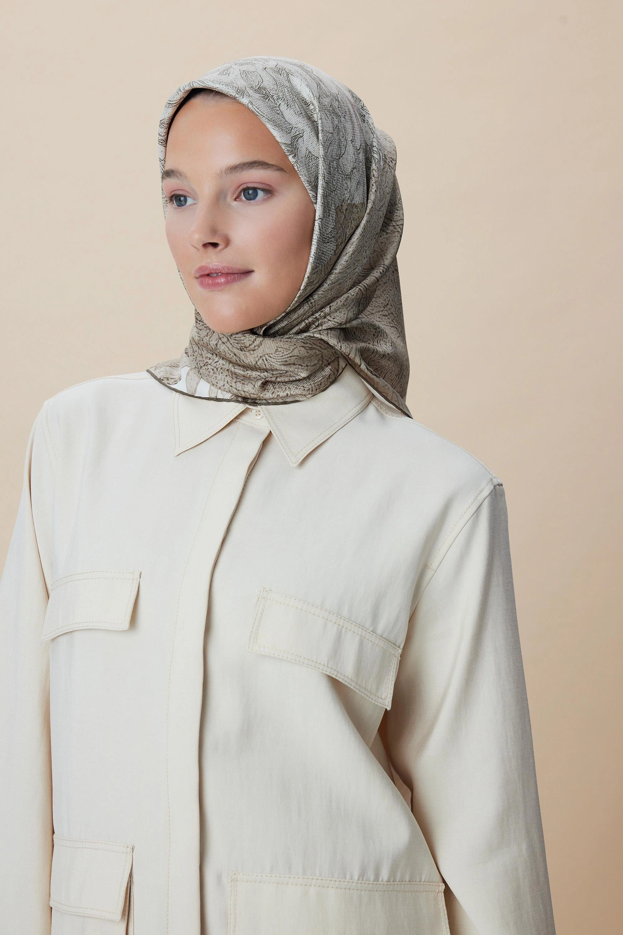 Maisa KÜN MULBERRY İPEK EŞARP 90*90 CM - VİZON