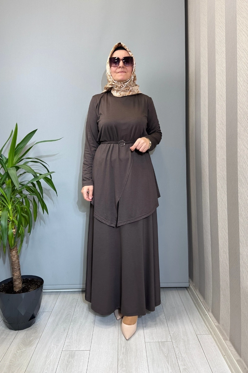 Almarwah Kemer Detaylı Takım Kahve 202968