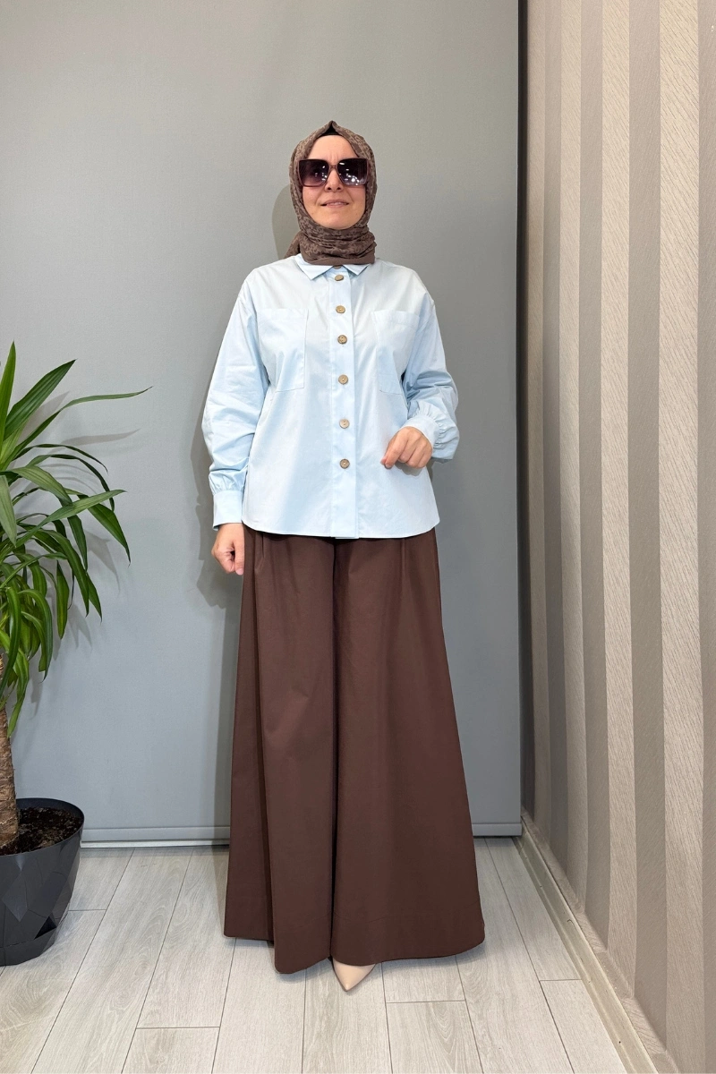 Almarwah Cep Detaylı Poplin Gömlek Bebe Mavisi 101003