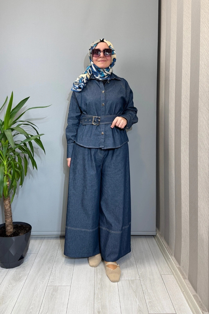 Ghisa Kemer Detaylı Kot Takım Lacivert 3610T9190