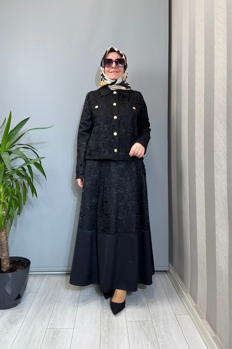 Ghisa Dantel Detaylı Detaylı Takım Siyah 3610T9275