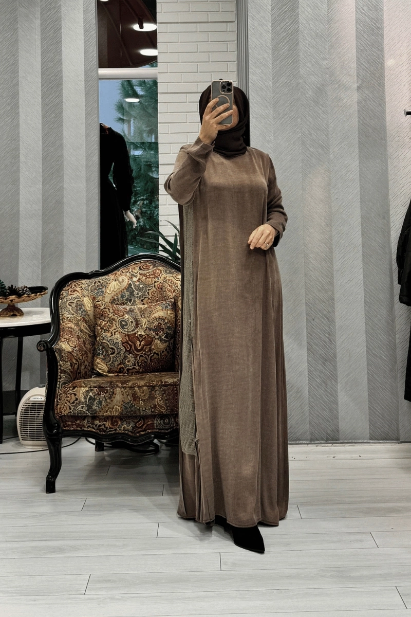 Almarwah Elbise Kahverengi 303788