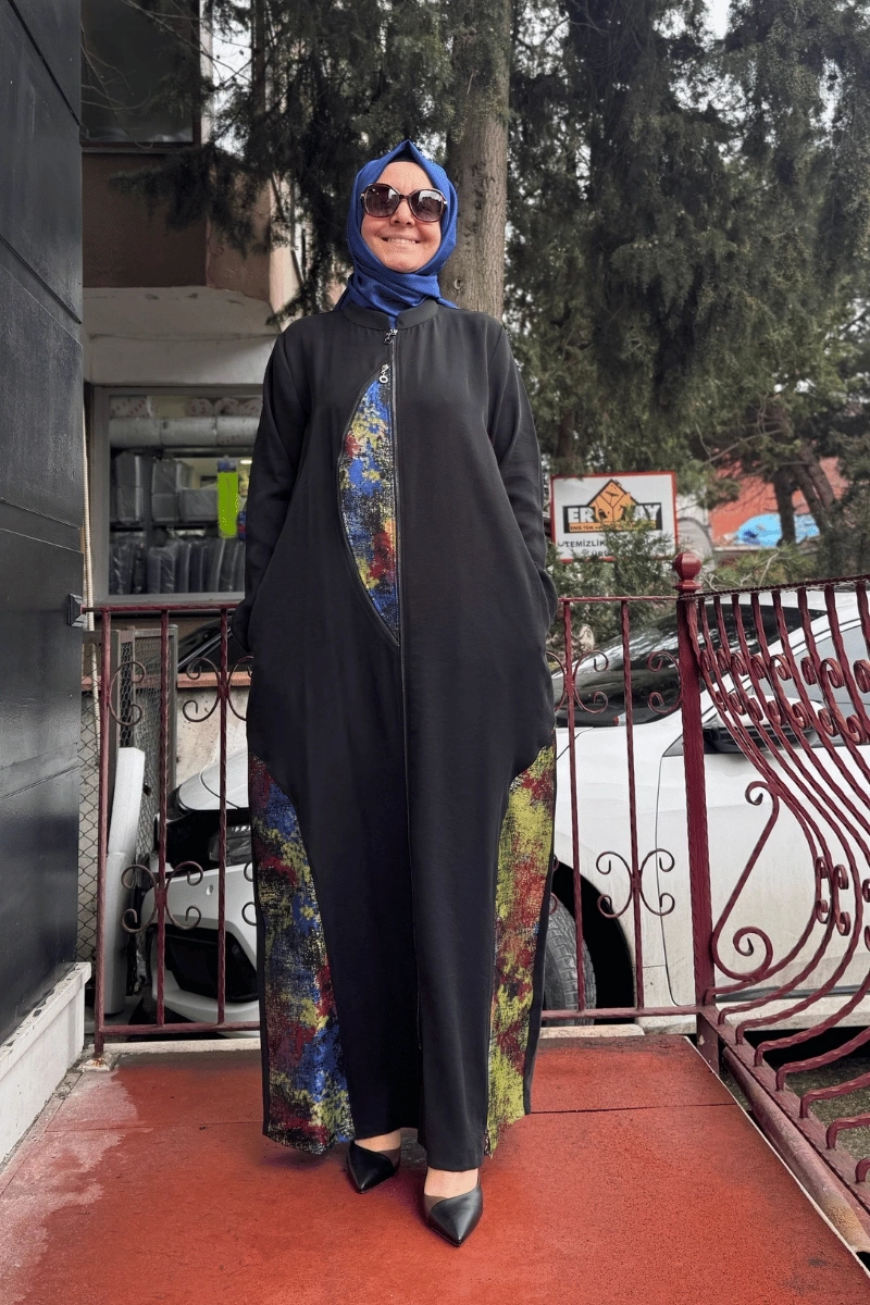 Almarwah Etnik Desenli Kap Siyah 404926