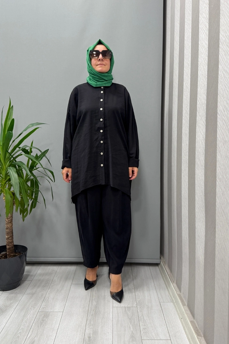 Almarwah Pantolon Tunik Takım Siyah 202873