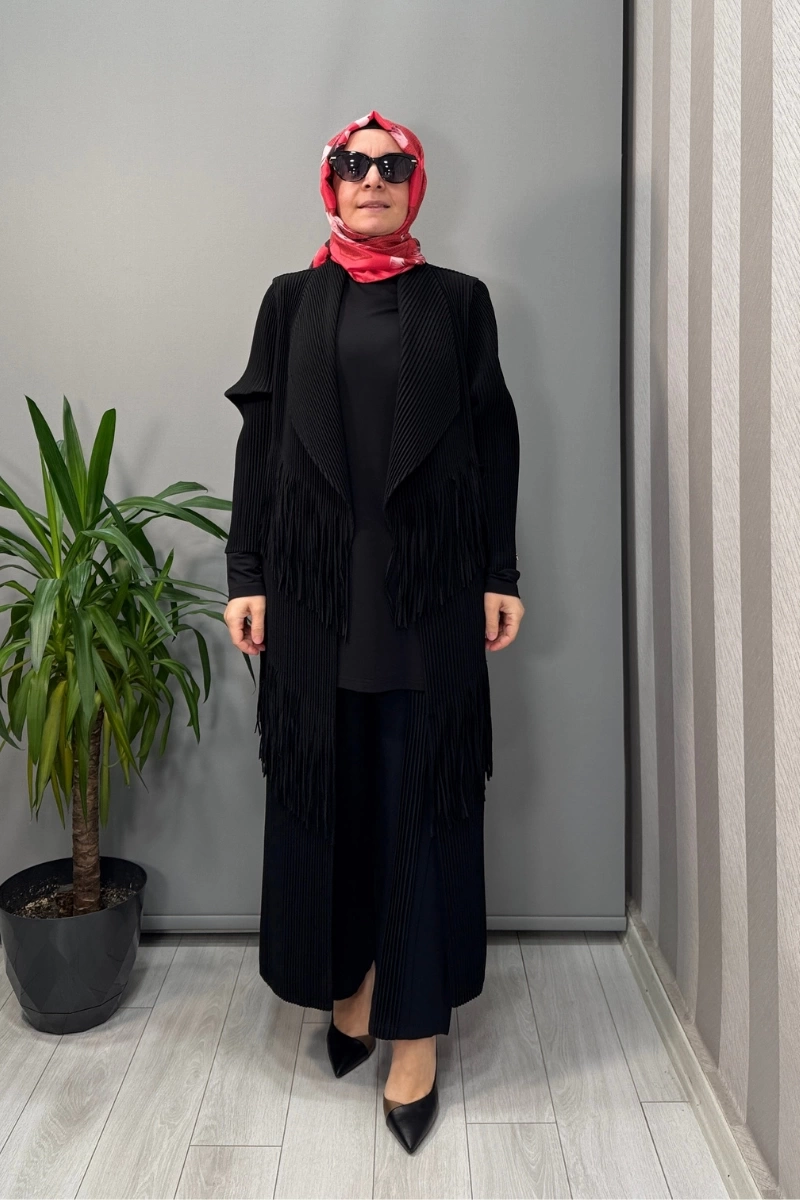Ghisa Akordion Püsküllü Kap Siyah 25YGSPRD7328