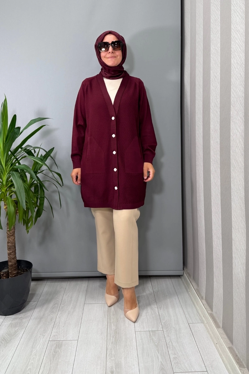 Ghisa Hırka Bordo 26KOBHRK3184