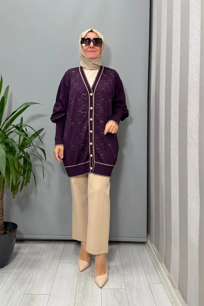 Ghisa Hırka Mor 26KOBHRK3166