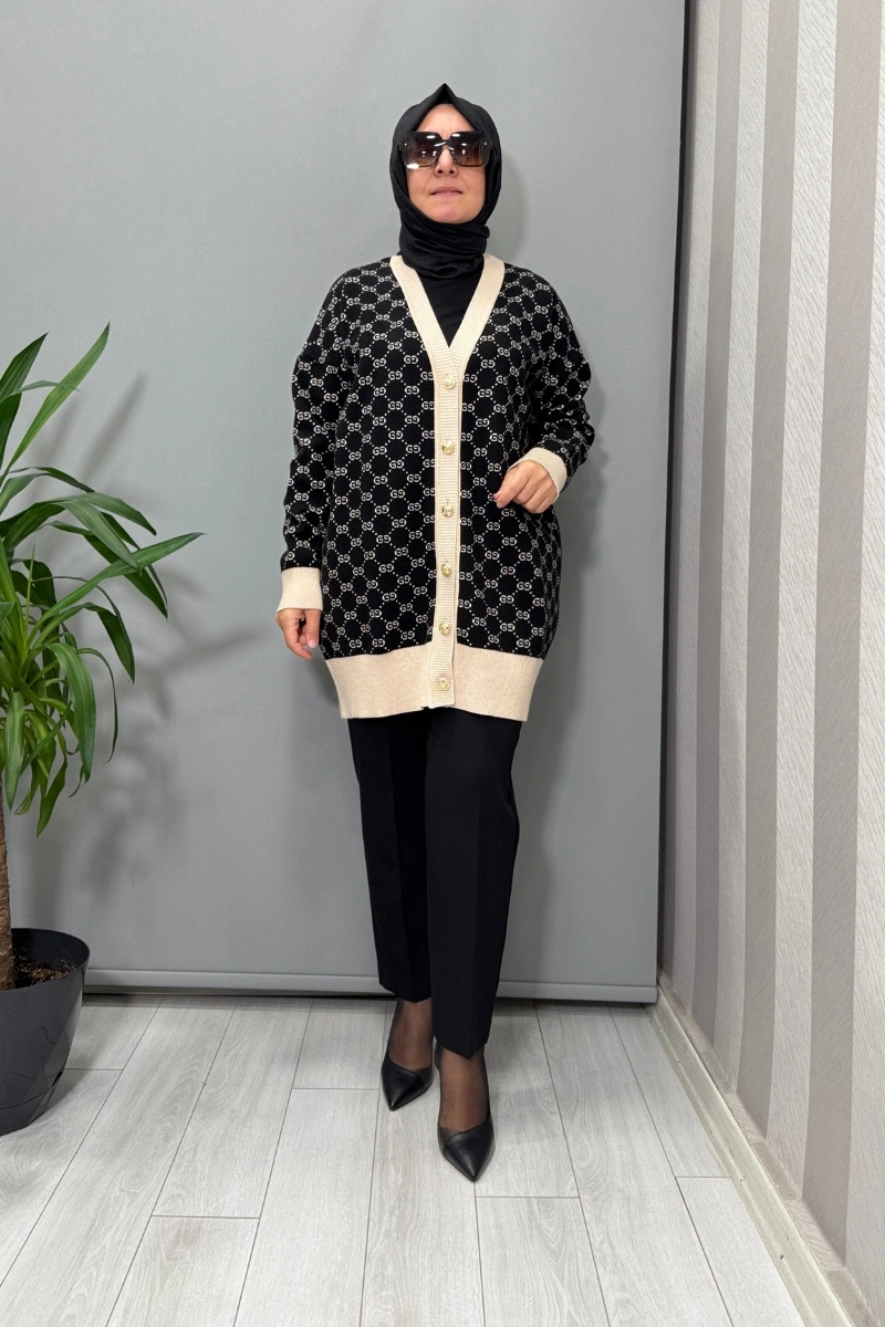 Ghisa Hırka Siyah-Taş 26KOBHRK3083