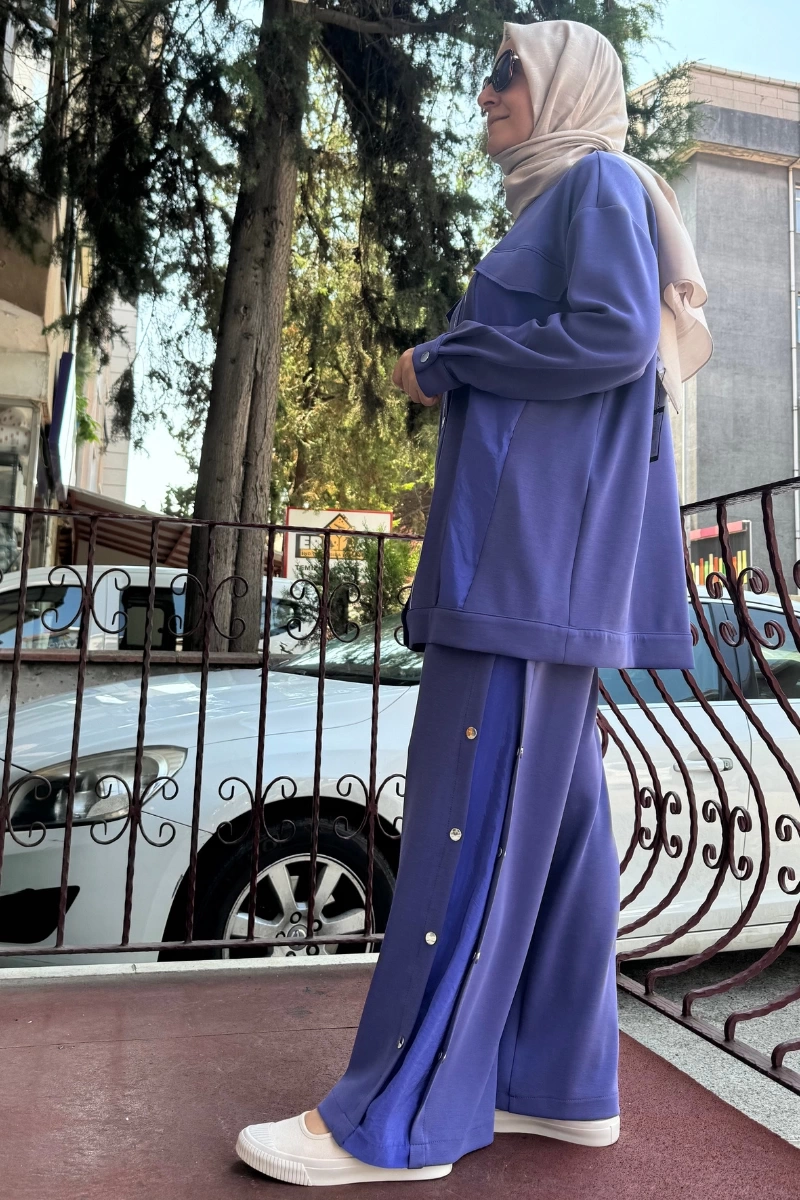Ghisa Ribana Detaylı Takım Mor 5KGSTKM4675