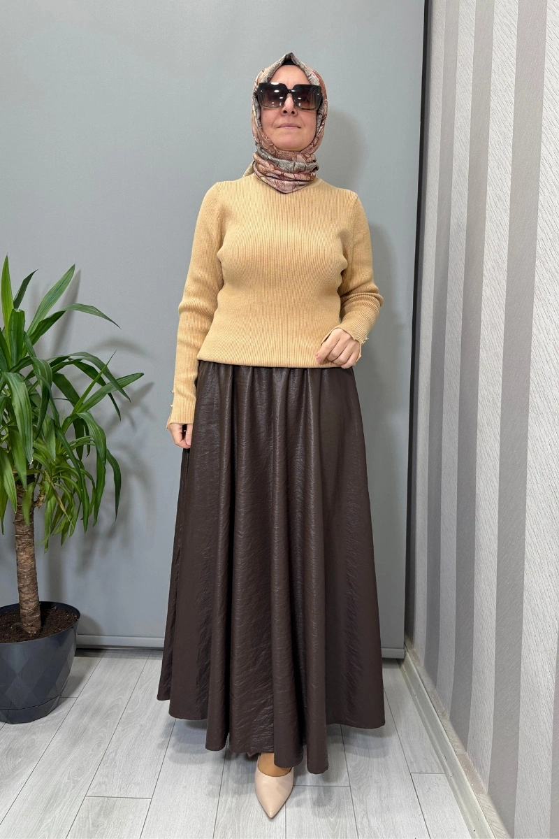 Ghisa Selanik Triko Tunik Camel GSBASİC4658