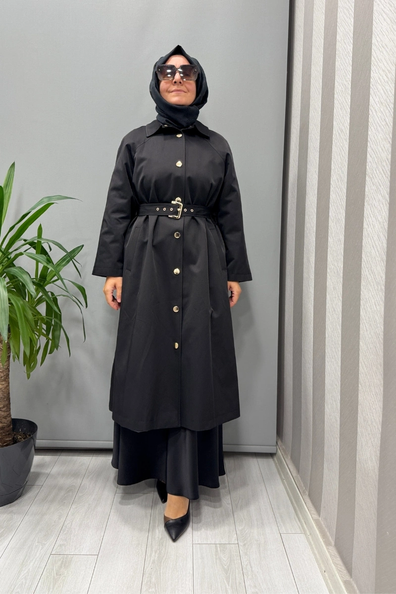 Ghisa Trençkot Siyah 26KGSTRN2687