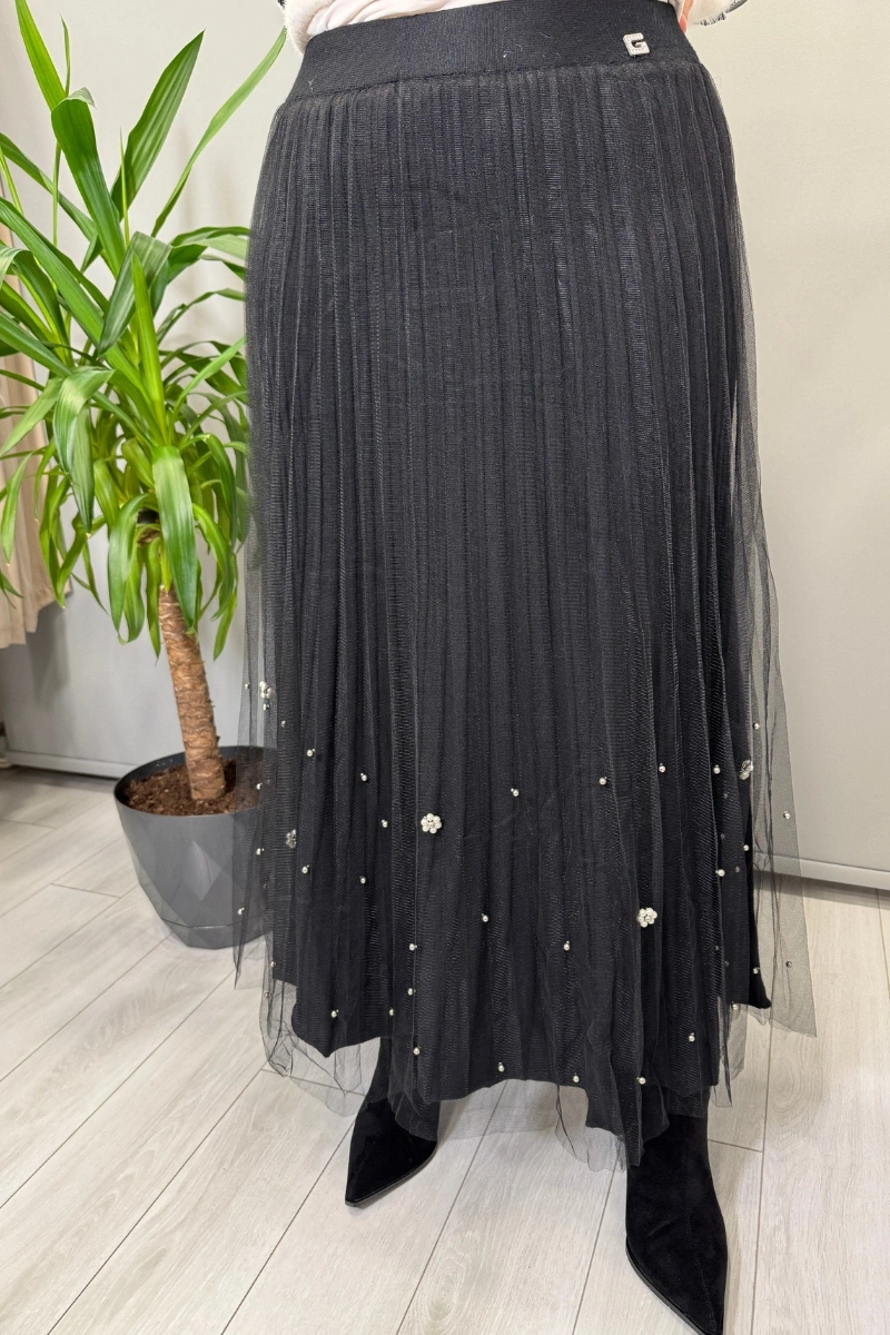 Ghisa Tül Detaylı Etek Siyah 26KGSETK5343