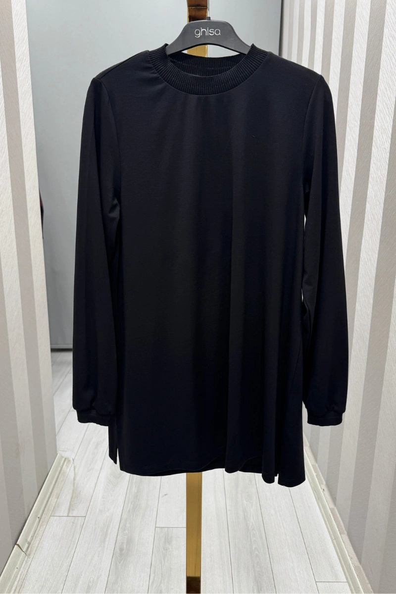 Ghisa Uzun Kol Basic Tunik Siyah GSBASİC4829