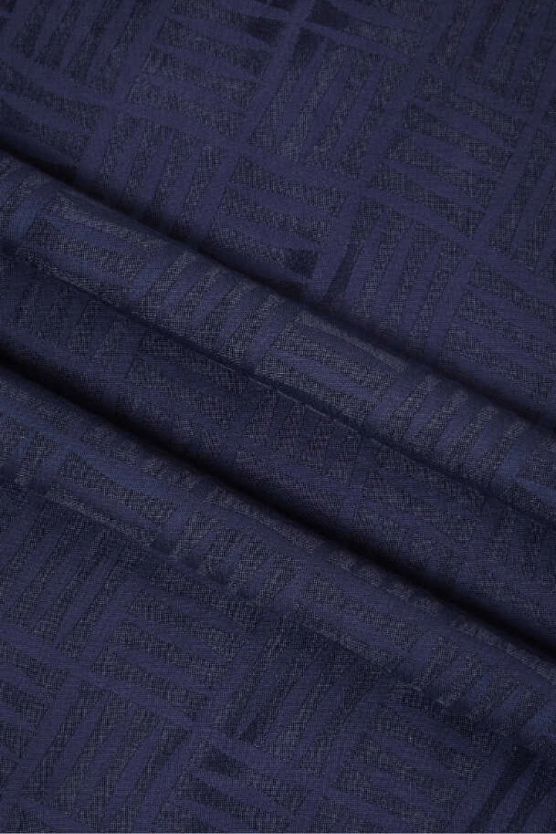İmannoor İman Square Navy Blue Naia Cotton Scarf 70x210