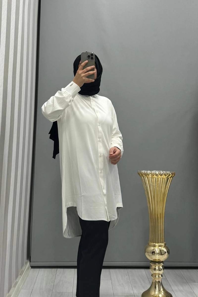 İnvee Modal Penye Gömlek Ekru 6926