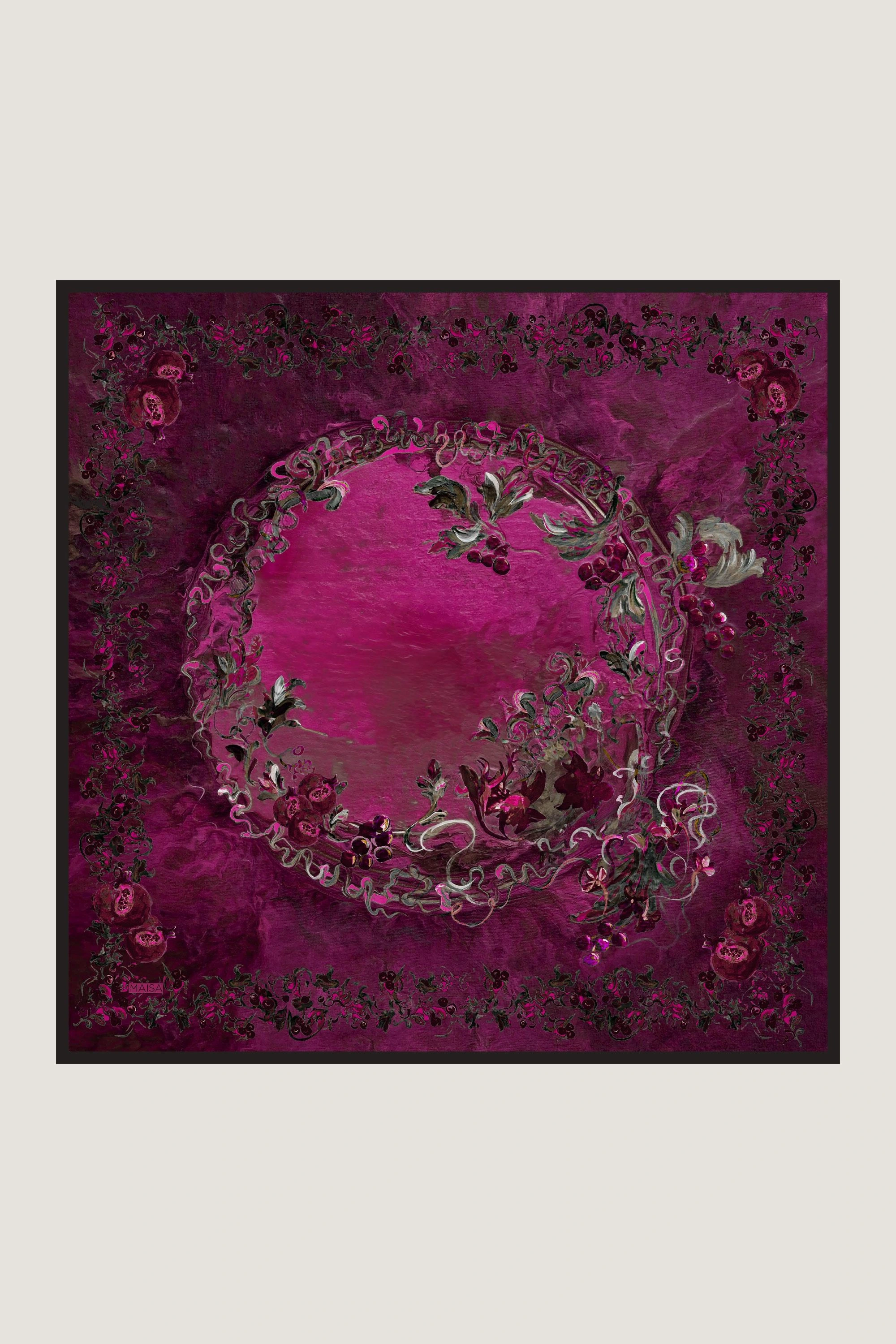 Maisa GÖKNAR MULBERRY İPEK EŞARP 90*90 CM - MÜRDÜM