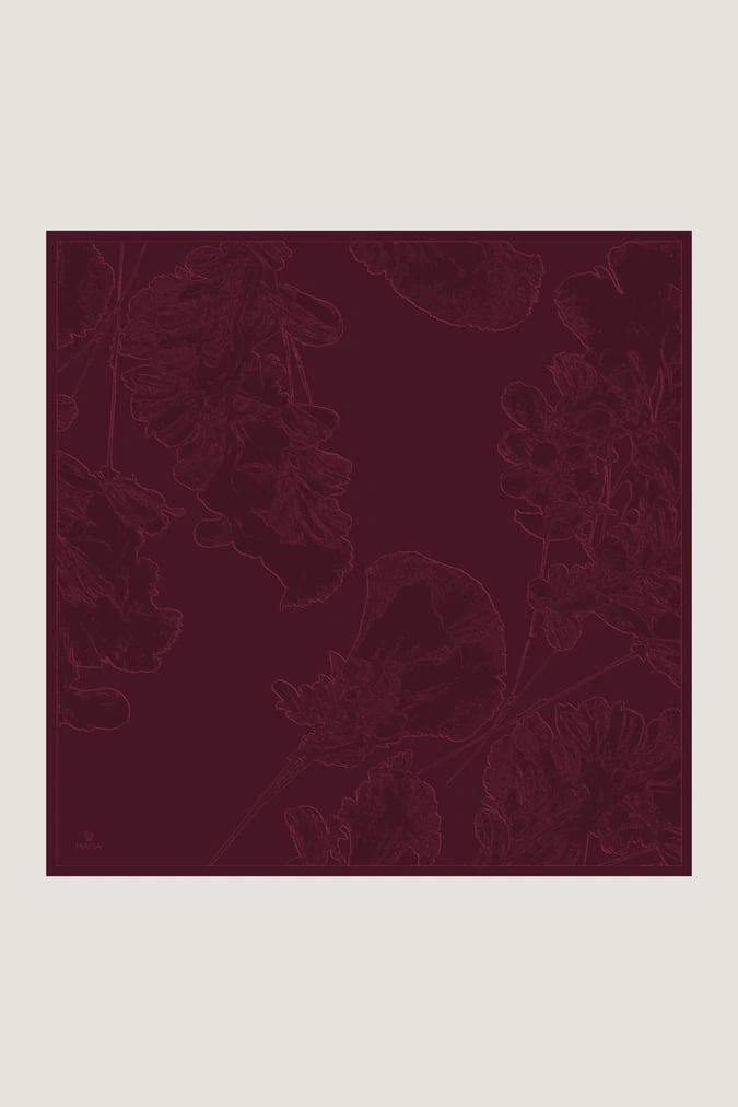 Maisa HALE TİVİL İPEK EŞARP 90*90 CM - BORDO