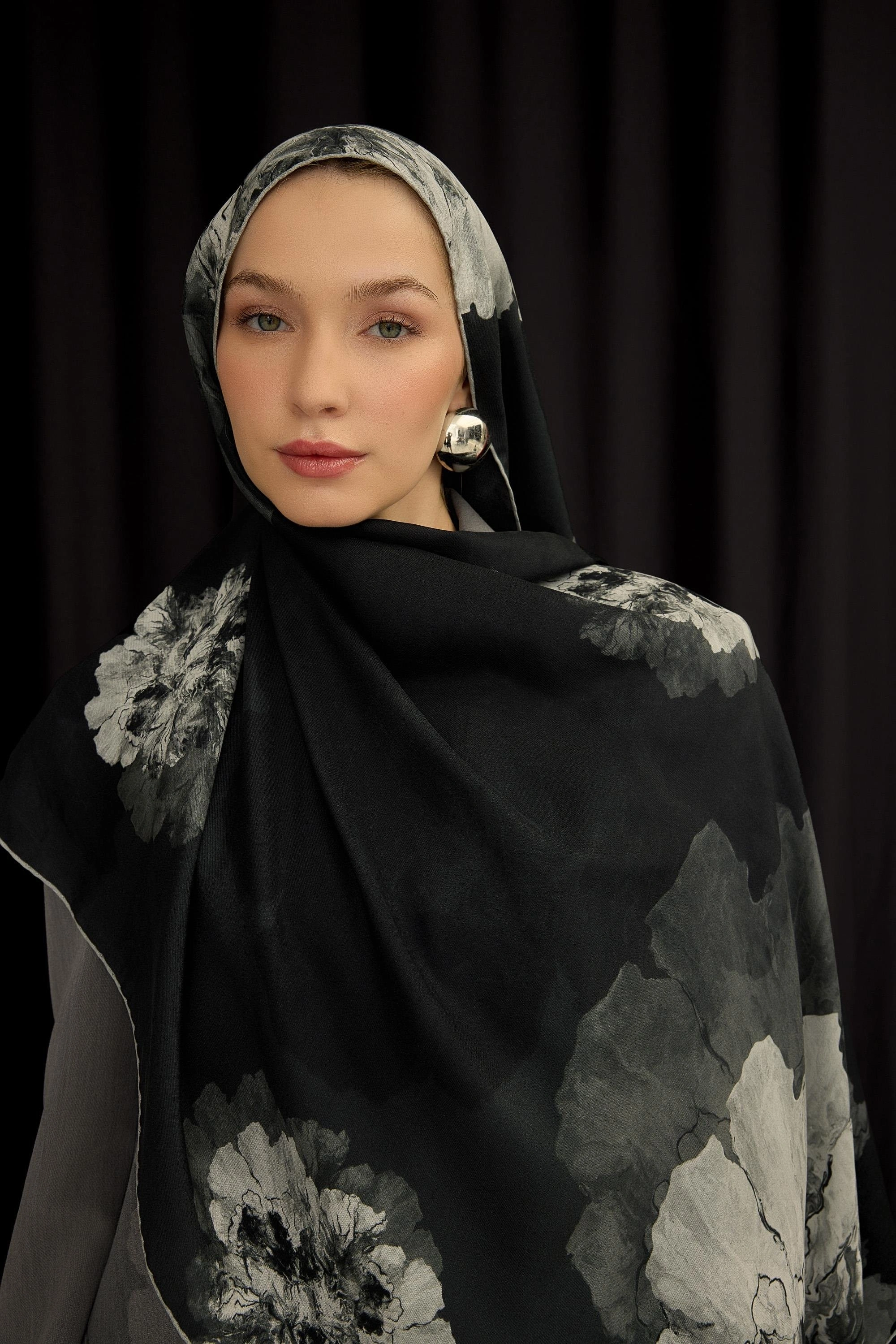 Maisa KATRE PAMUK İPEK ŞAL 70*190 CM - SİYAH