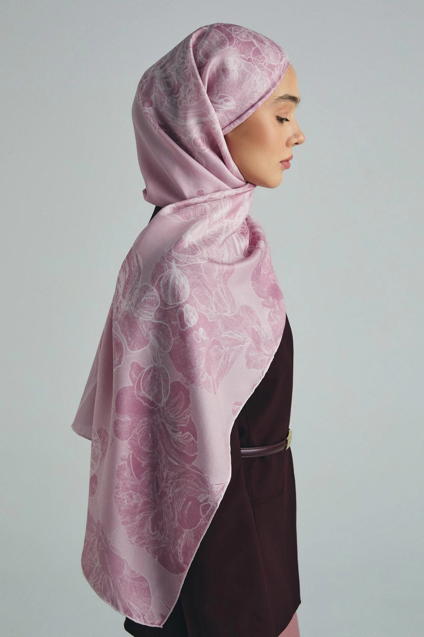 Maisa KEHRİBAR PAMUK İPEK ŞAL 70*190 CM - PEMBE