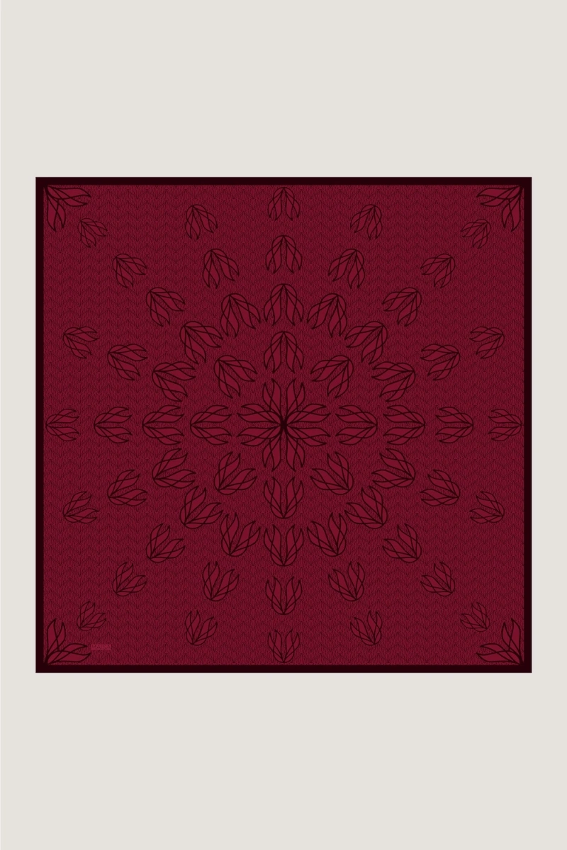 Maisa LAVİ TİVİL İPEK EŞARP 90*90 CM - BORDO