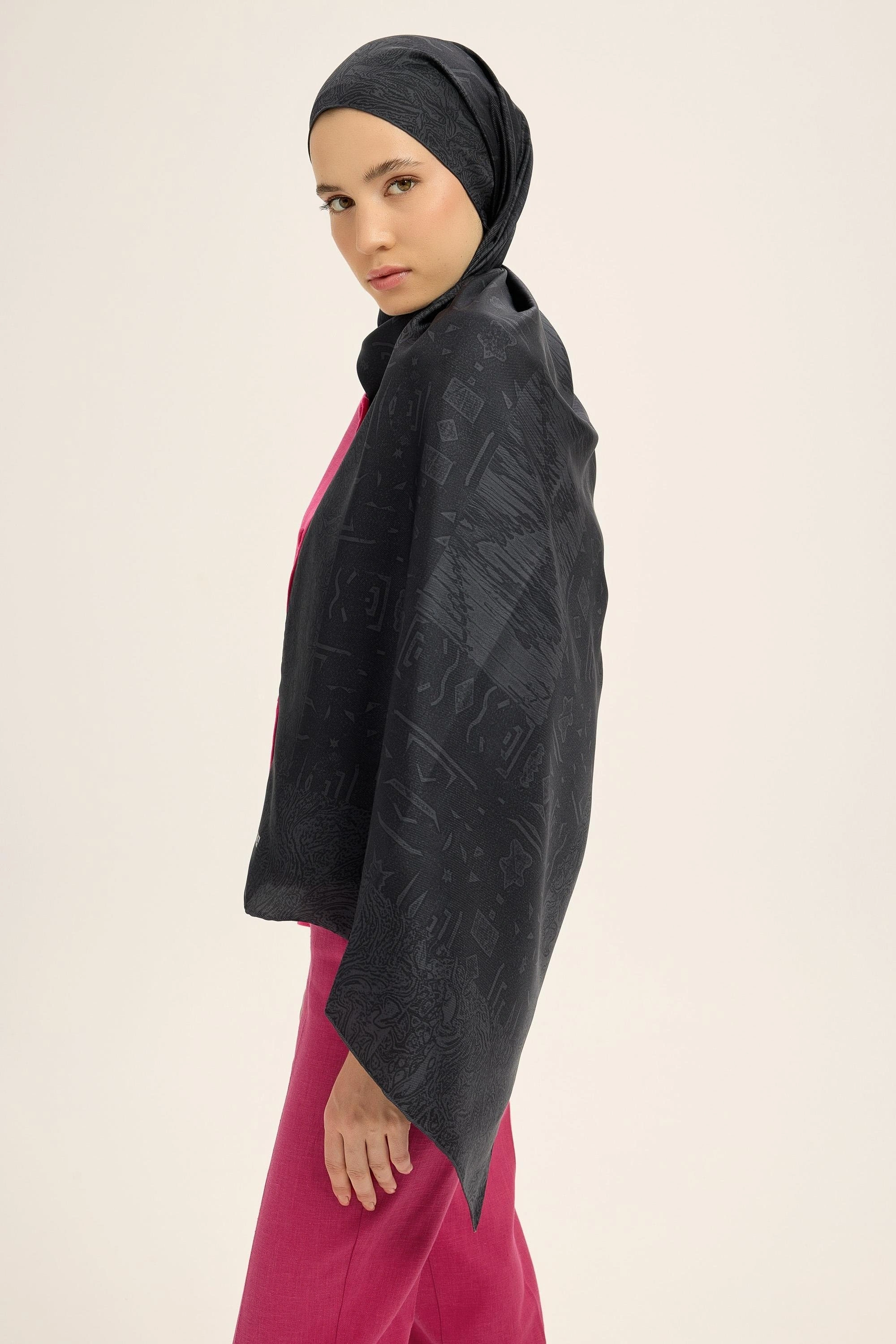 Maisa MERZ MULBERRY İPEK ŞAL 70*190 CM - SİYAH