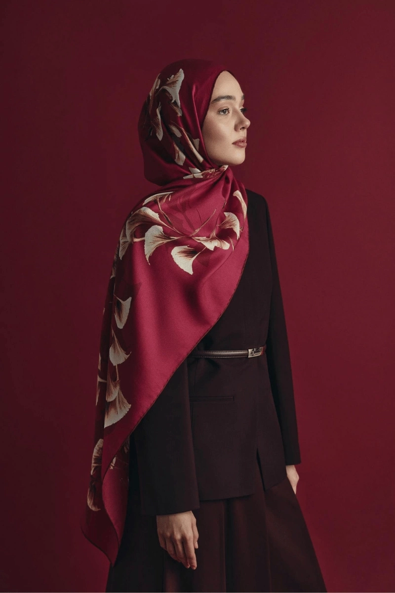 Maisa MİSK PAMUK İPEK ŞAL 70*190 CM - KIRMIZI