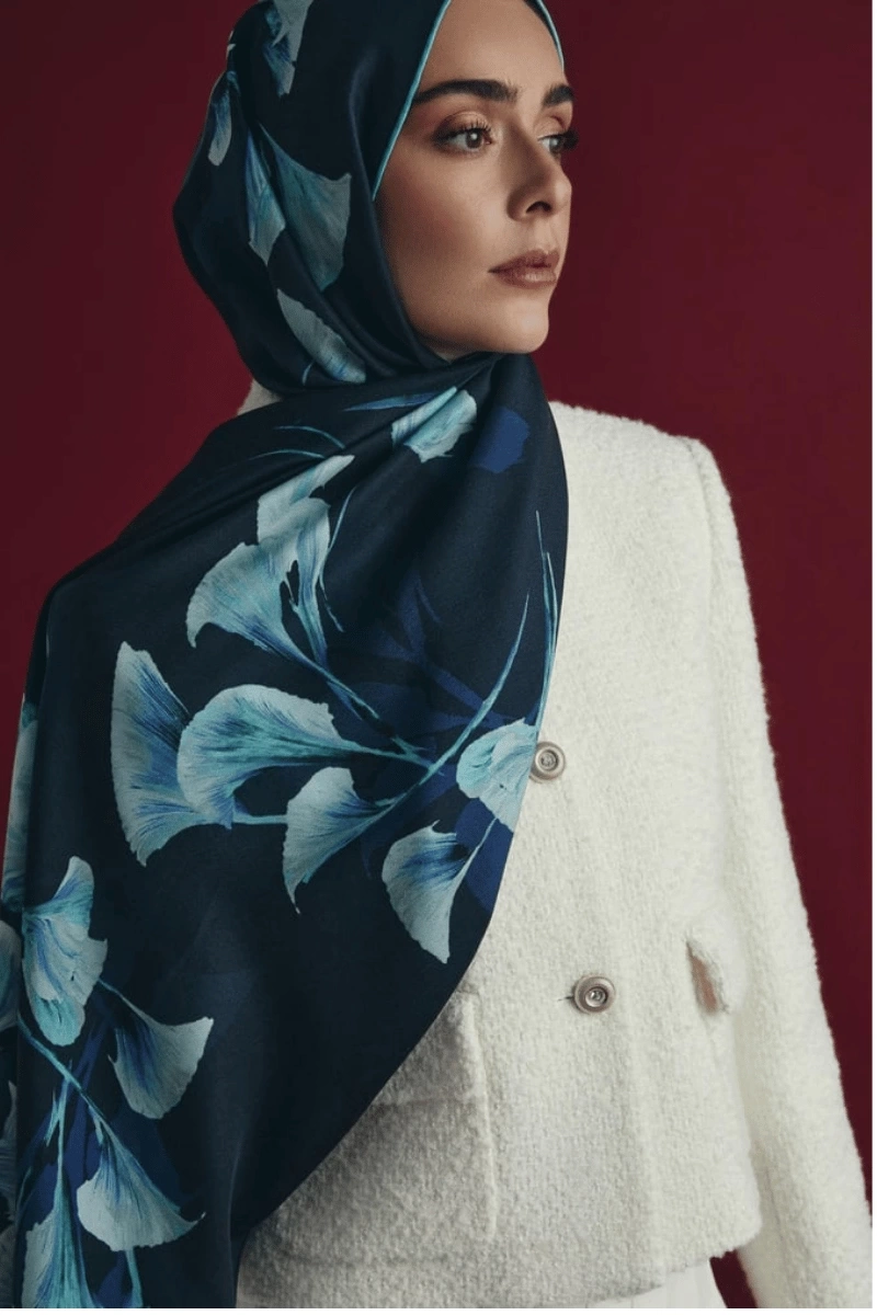 Maisa MİSK PAMUK İPEK ŞAL 70*190 CM - LACİVERT