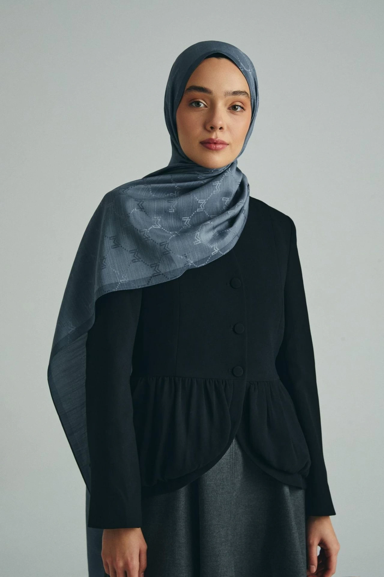 Maisa NEDA PAMUK İPEK ŞAL 70*190 CM - GRİ