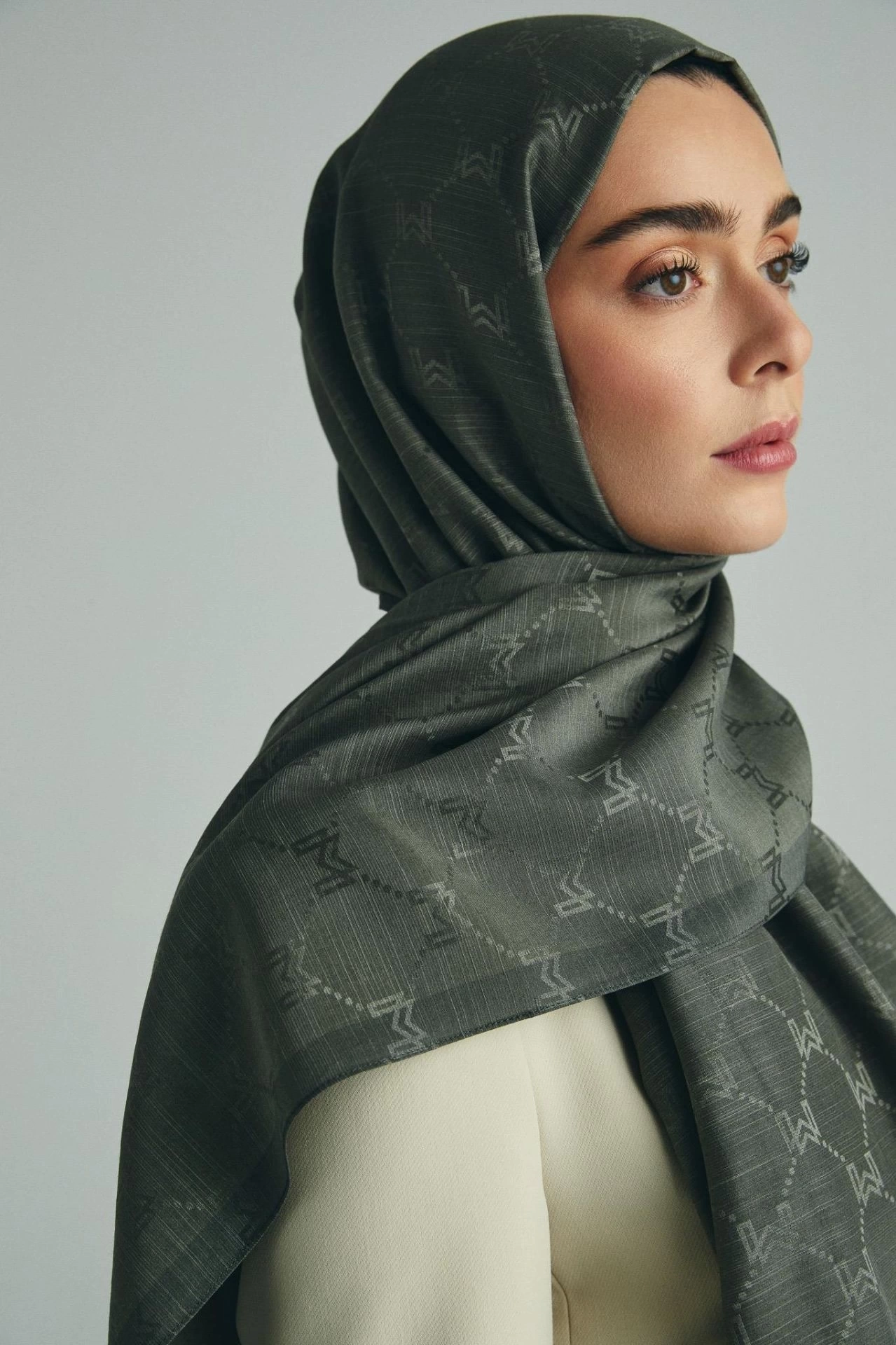 Maisa NEDA PAMUK İPEK ŞAL 70*190 CM - HAKİ
