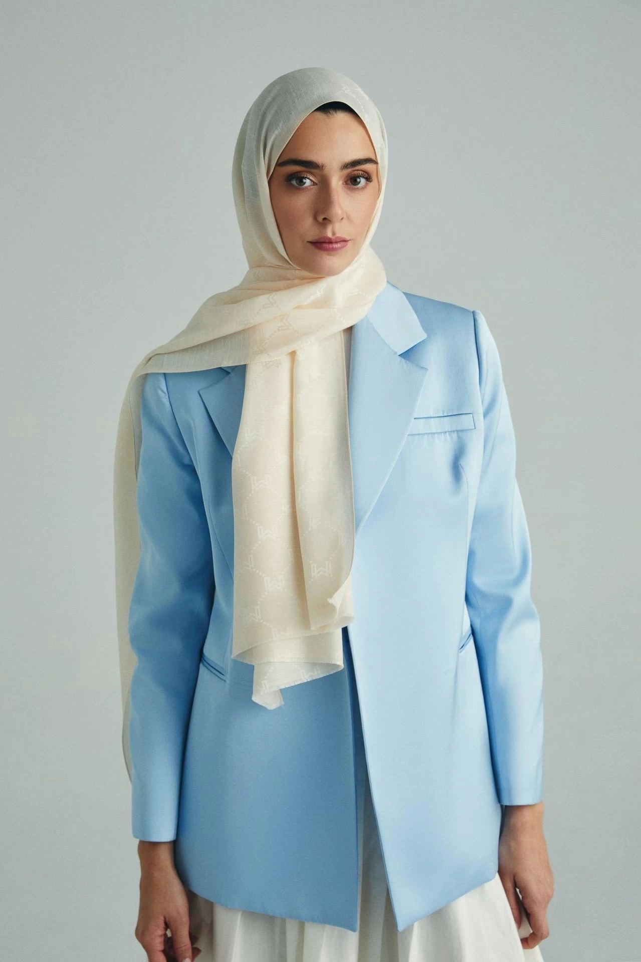 Maisa NEDA PAMUK İPEK ŞAL 70*190 CM - KREM