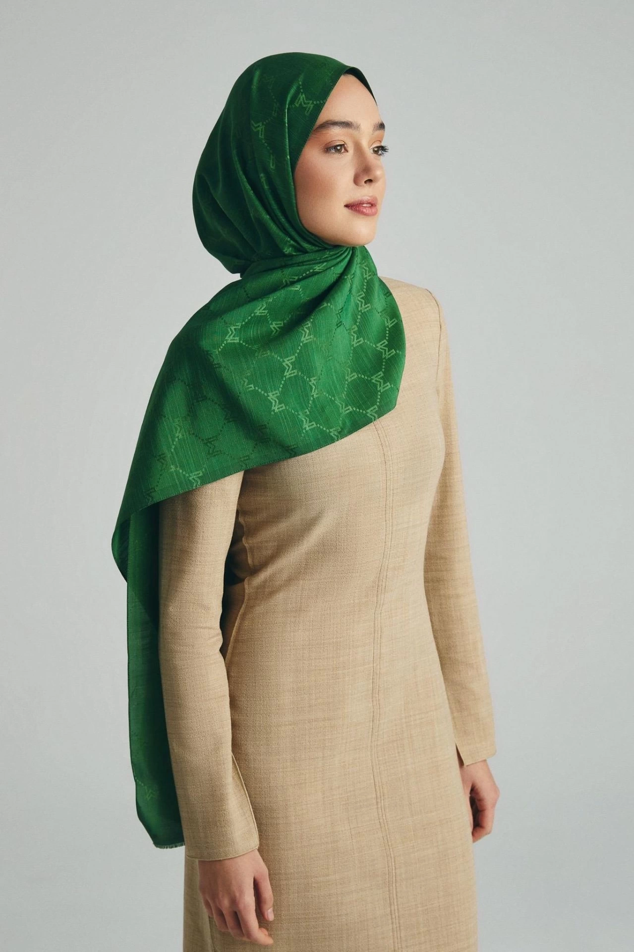 Maisa NEDA PAMUK İPEK ŞAL 70*190 CM - YEŞİL