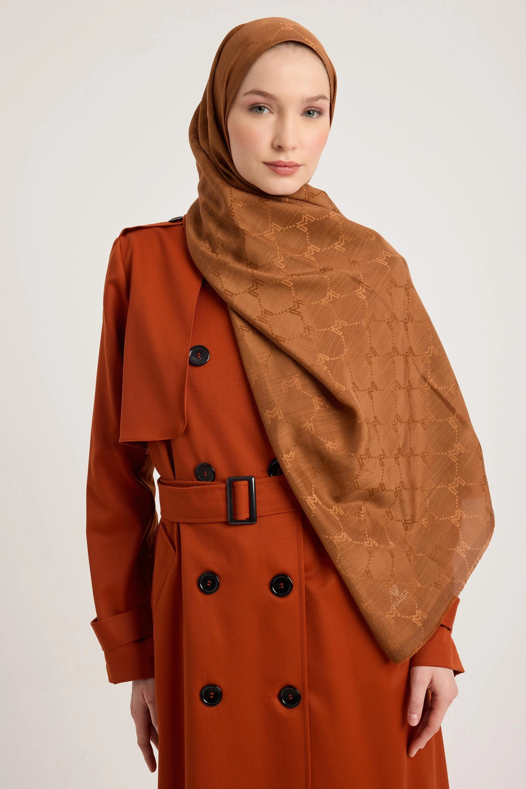 Maisa NEDA PAMUK İPEK ŞAL 70*190 CM - TABA