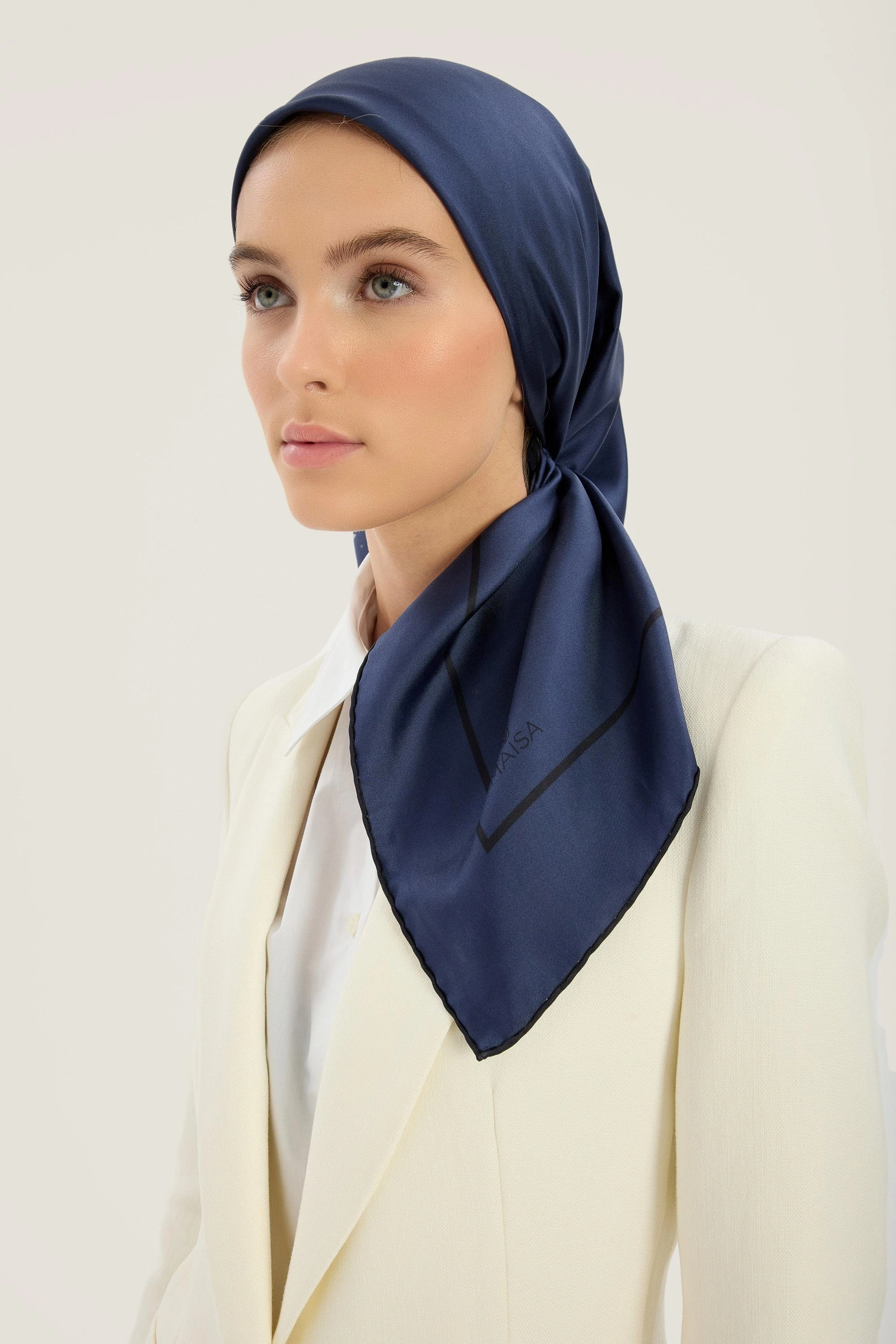 Maisa PAK TİVİL İPEK EŞARP 90*90 CM - SAKS