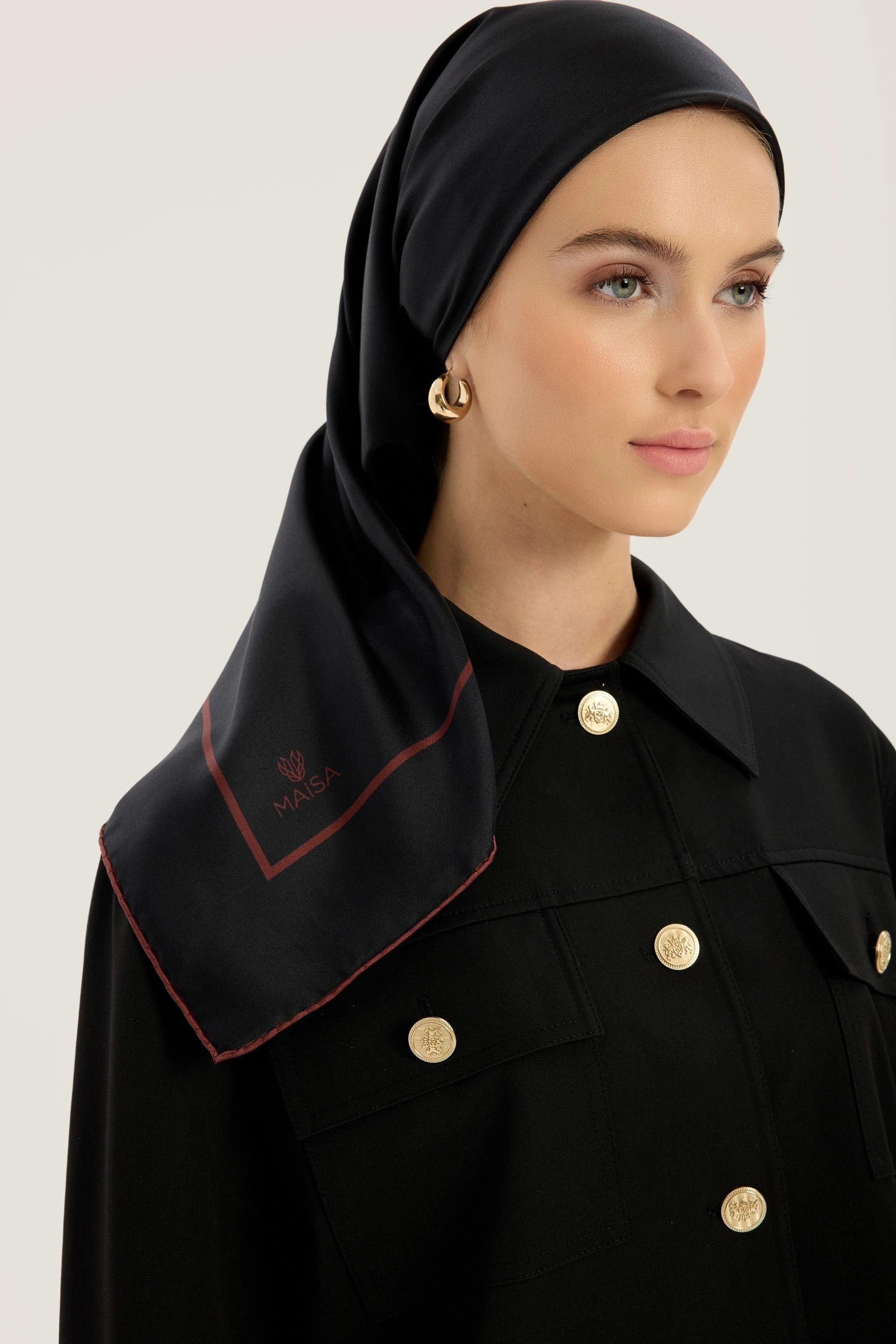 Maisa PAK TİVİL İPEK EŞARP 90*90 CM - SİYAH