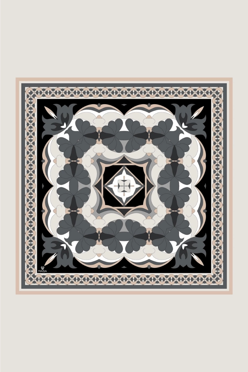 Maisa RANA TİVİL İPEK EŞARP 90*90 CM - ANTRASİT