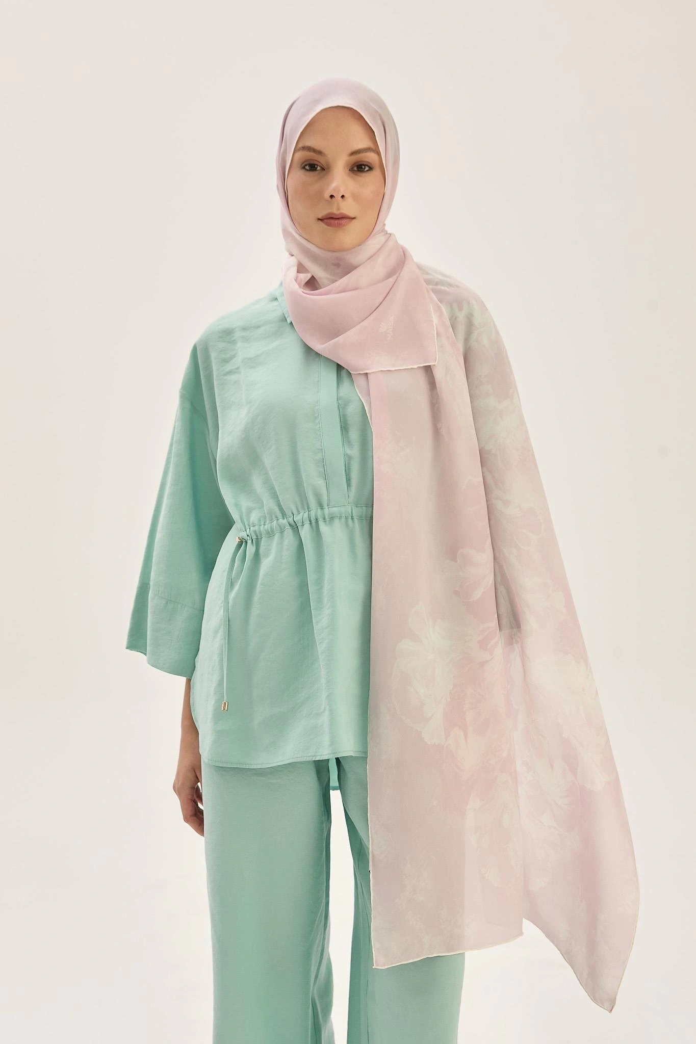 Maisa REYYA KREP İPEK ŞAL 70*190 CM - PEMBE