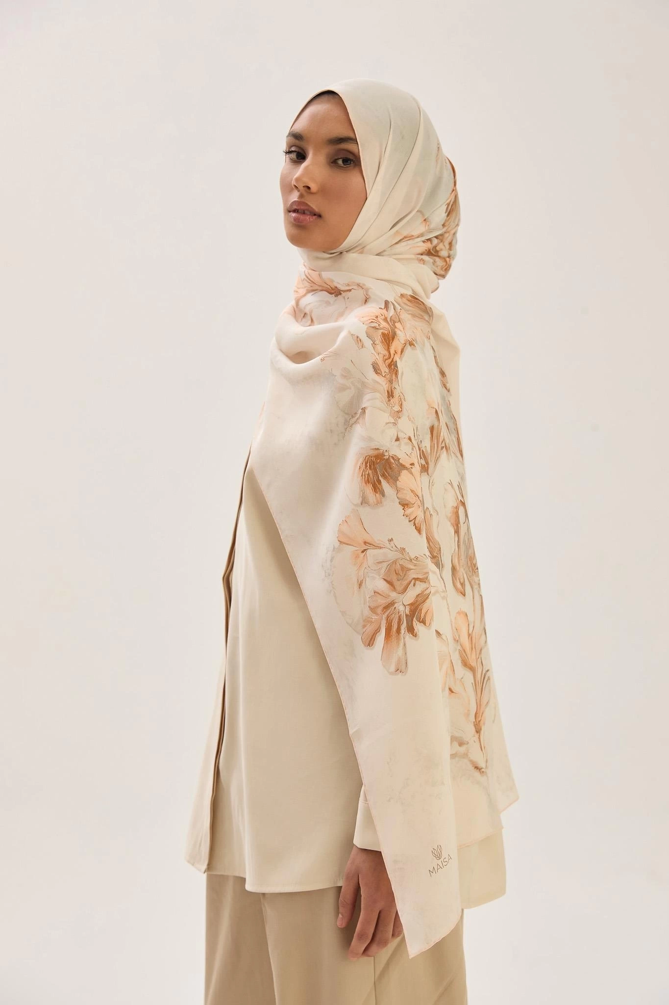 Maisa REYYA KREP İPEK ŞAL 70*190 CM - SOMON