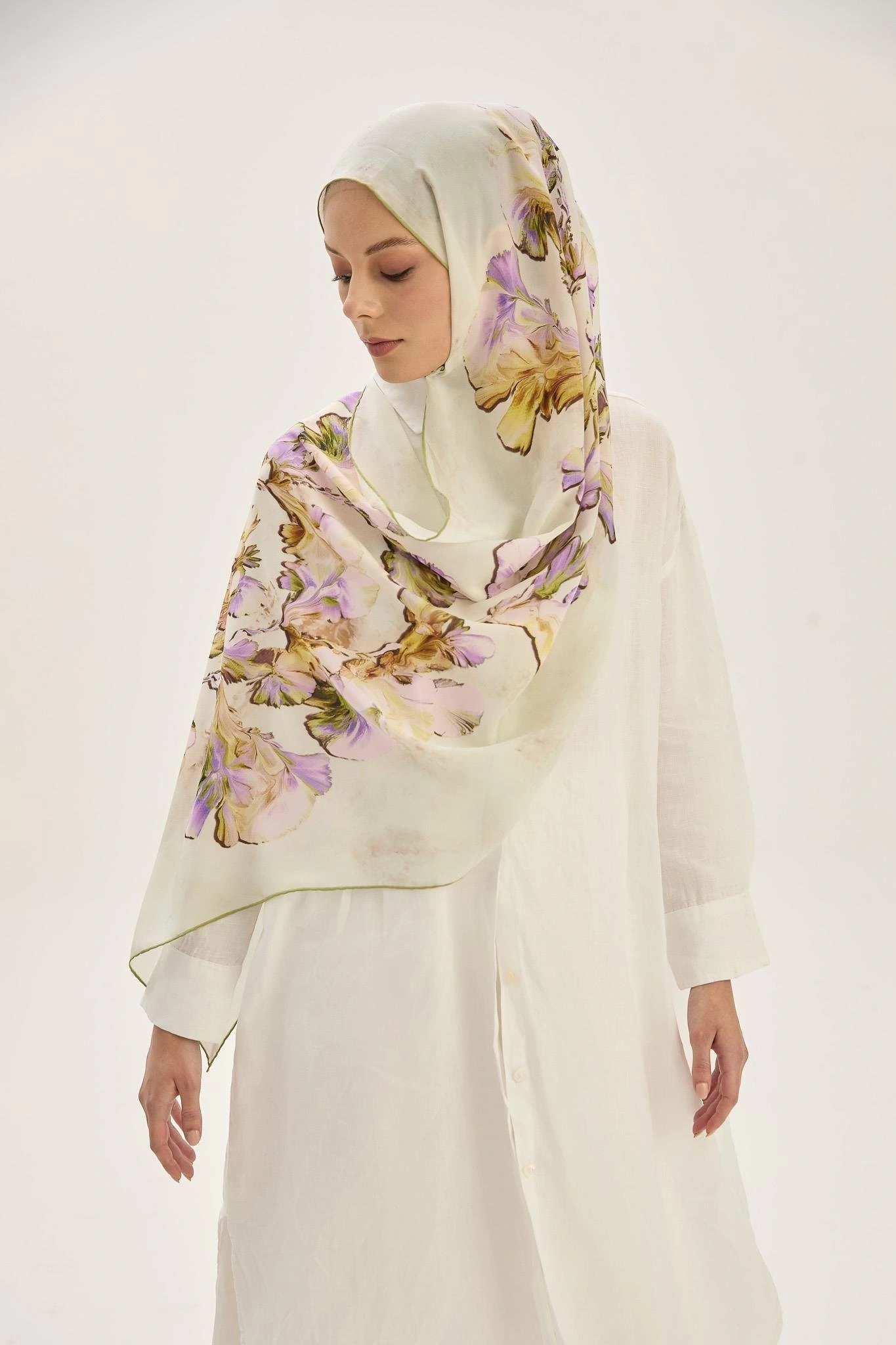 Maisa REYYA KREP İPEK ŞAL 70*190 CM - YEŞİL