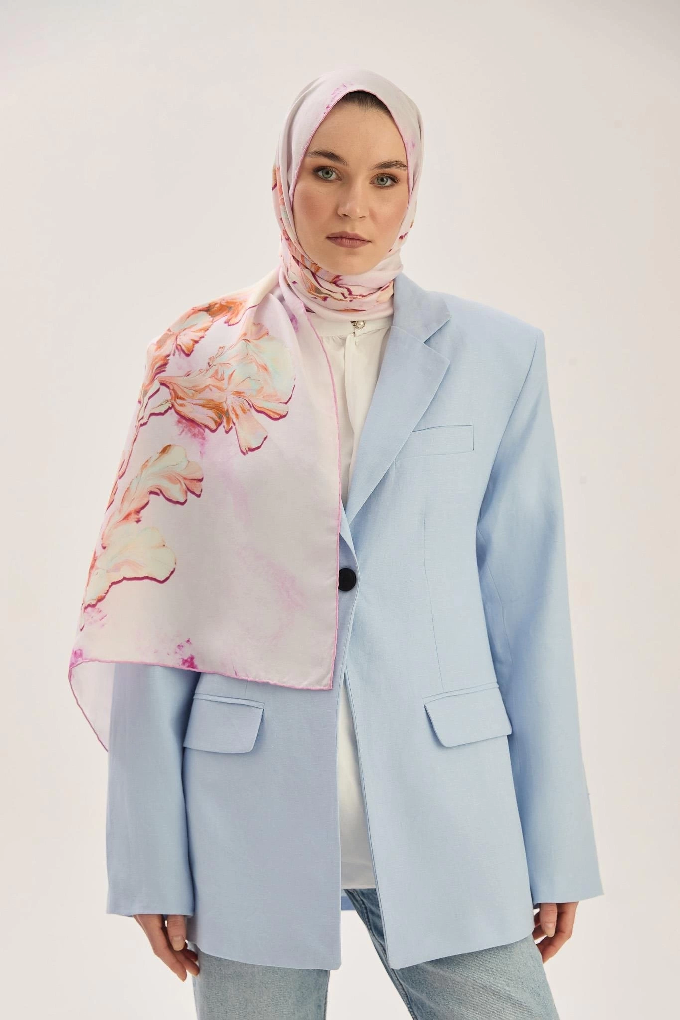 Maisa REYYA PAMUK İPEK ŞAL 70*190 CM - PEMBE