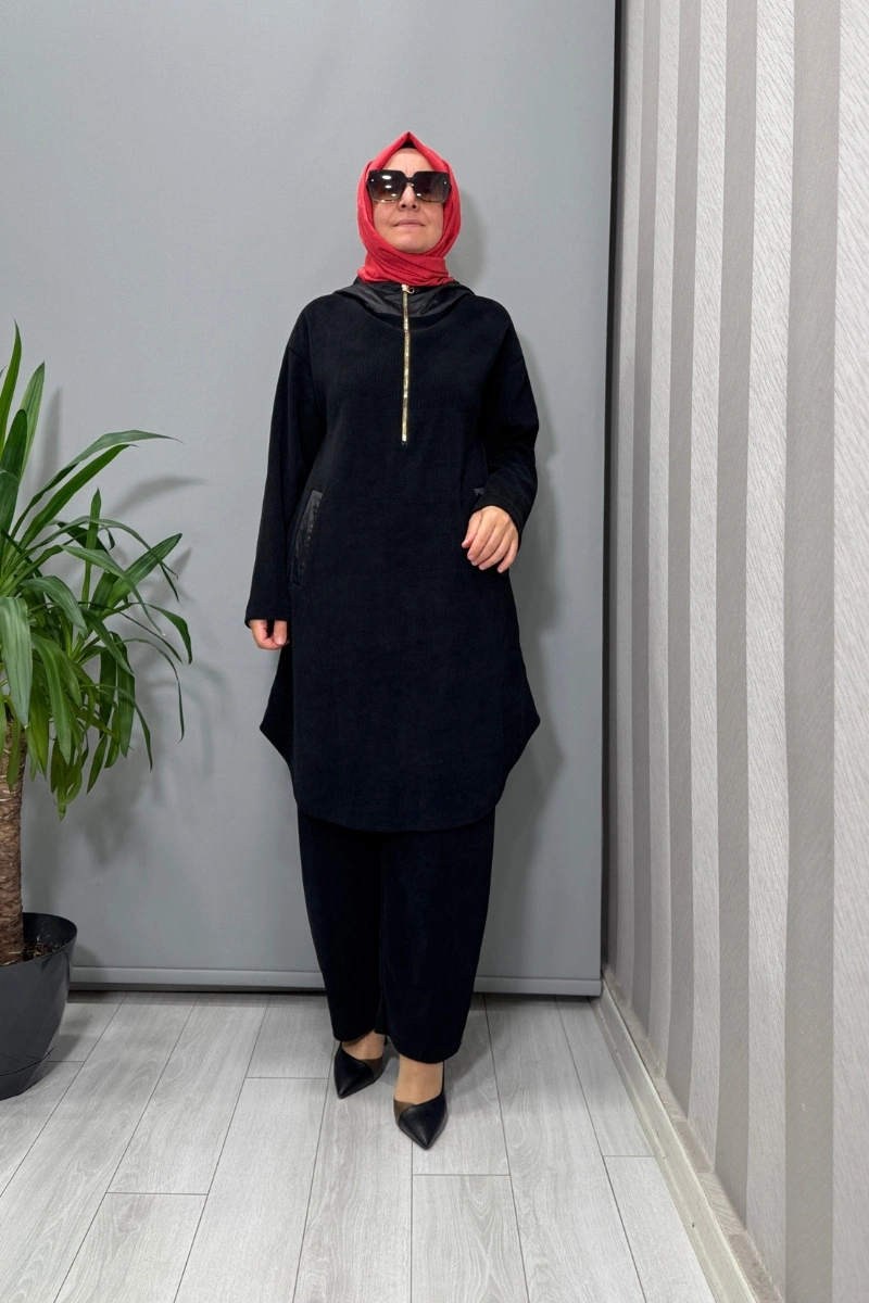 Mascara Kapüşonlu Tunik Siyah 56MK2140