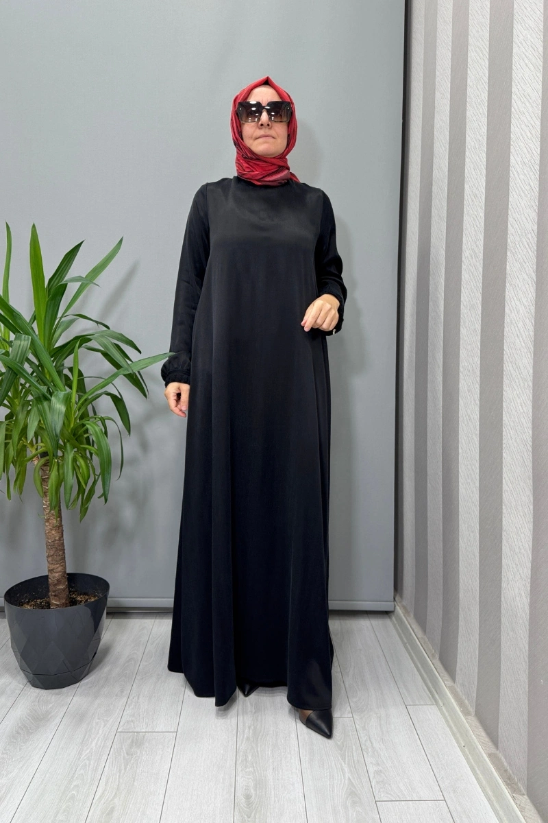 Miss Dalida Cupro İpek Elbise Siyah T26K-4015